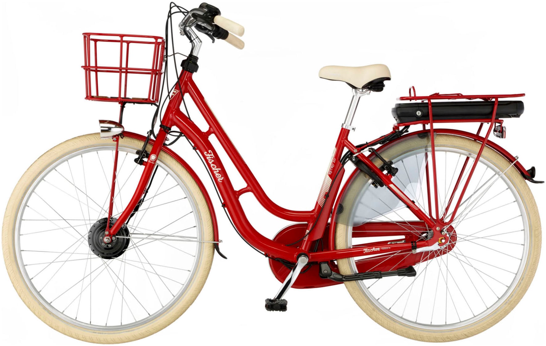 FISCHER Fahrrad E-Bike »CITA RETRO 2.0 418 48«, 3 Gang, Shimano, Shimano 3-Gang Nexus Nabenschaltung, (mit Akku-Ladegerät-mit Werkzeug), Pedelec, Elektrofahrrad für Damen u. Herren