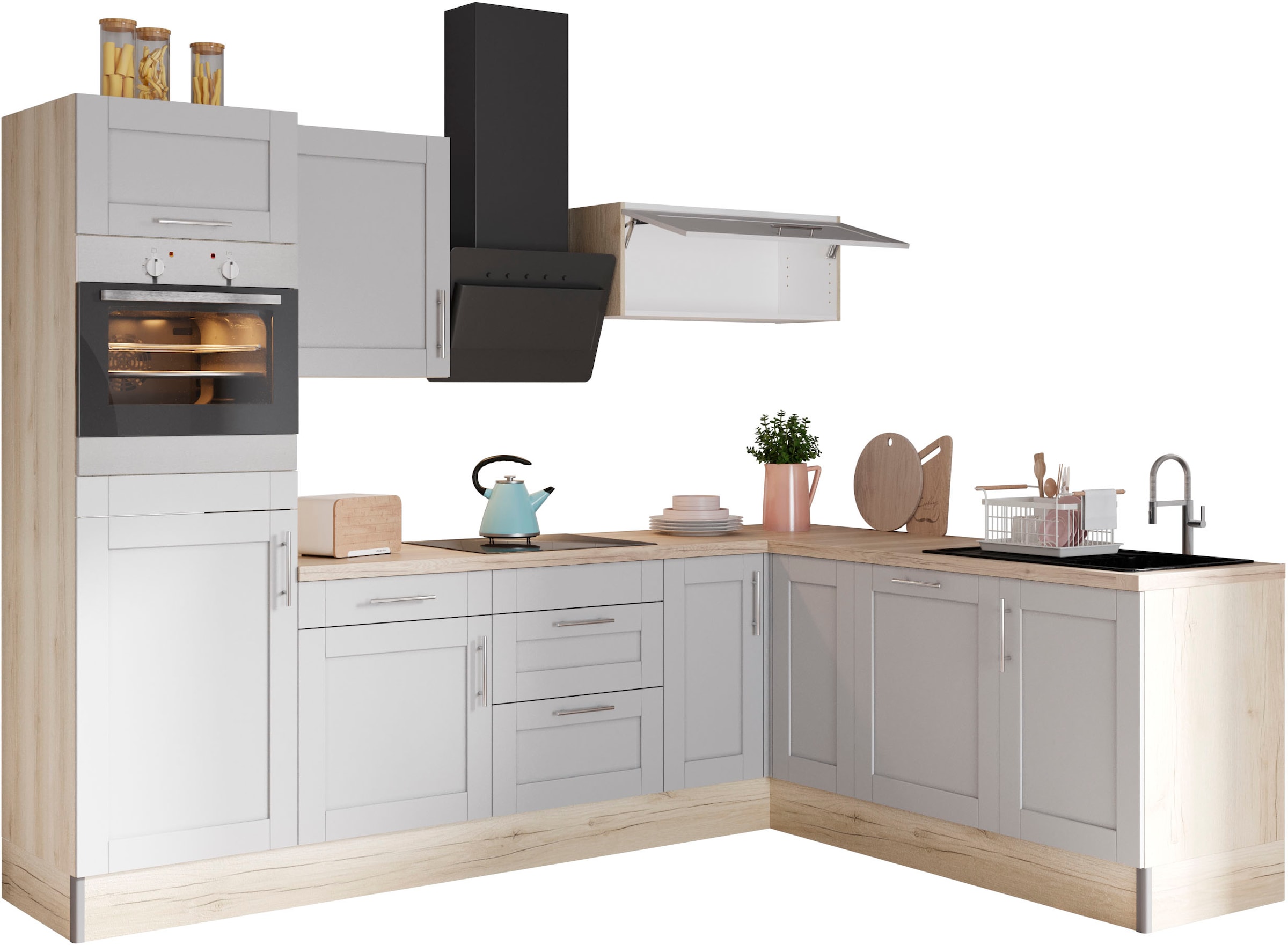 OPTIFIT Küche »Ahus«, 200 x 270 cm breit, wahlweise mit E-Geräten, Soft  Close Funktion bei OTTO