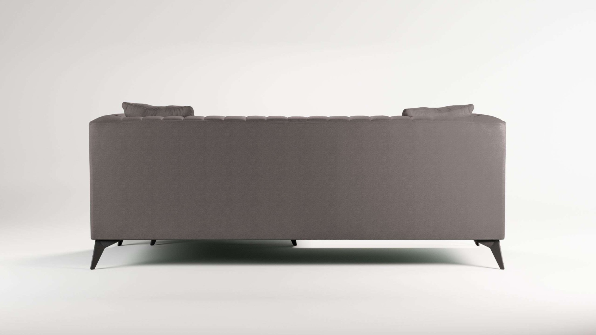Places of Style Ecksofa »MATTHEW L-Form ideal für kleine Räume, Maße B/T/H: 201/162/74 cm«, elegantes Designsofa, feine Steppung im Rücken, incl. Zierkissen
