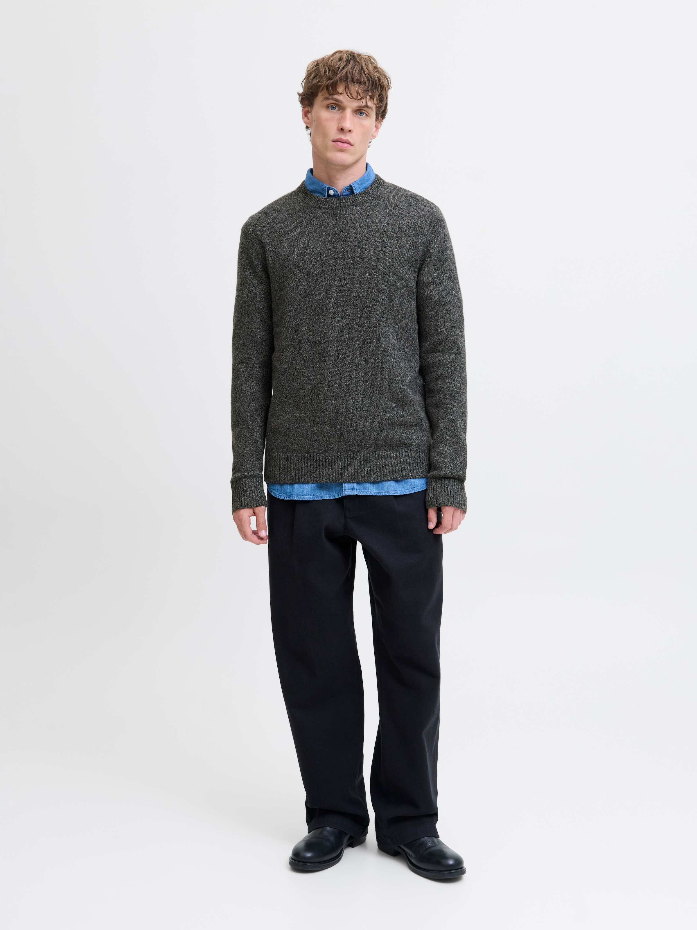 Jack & Jones Rundhalspullover »JPRBLULAMBSWOOL KNIT CREW NECK«