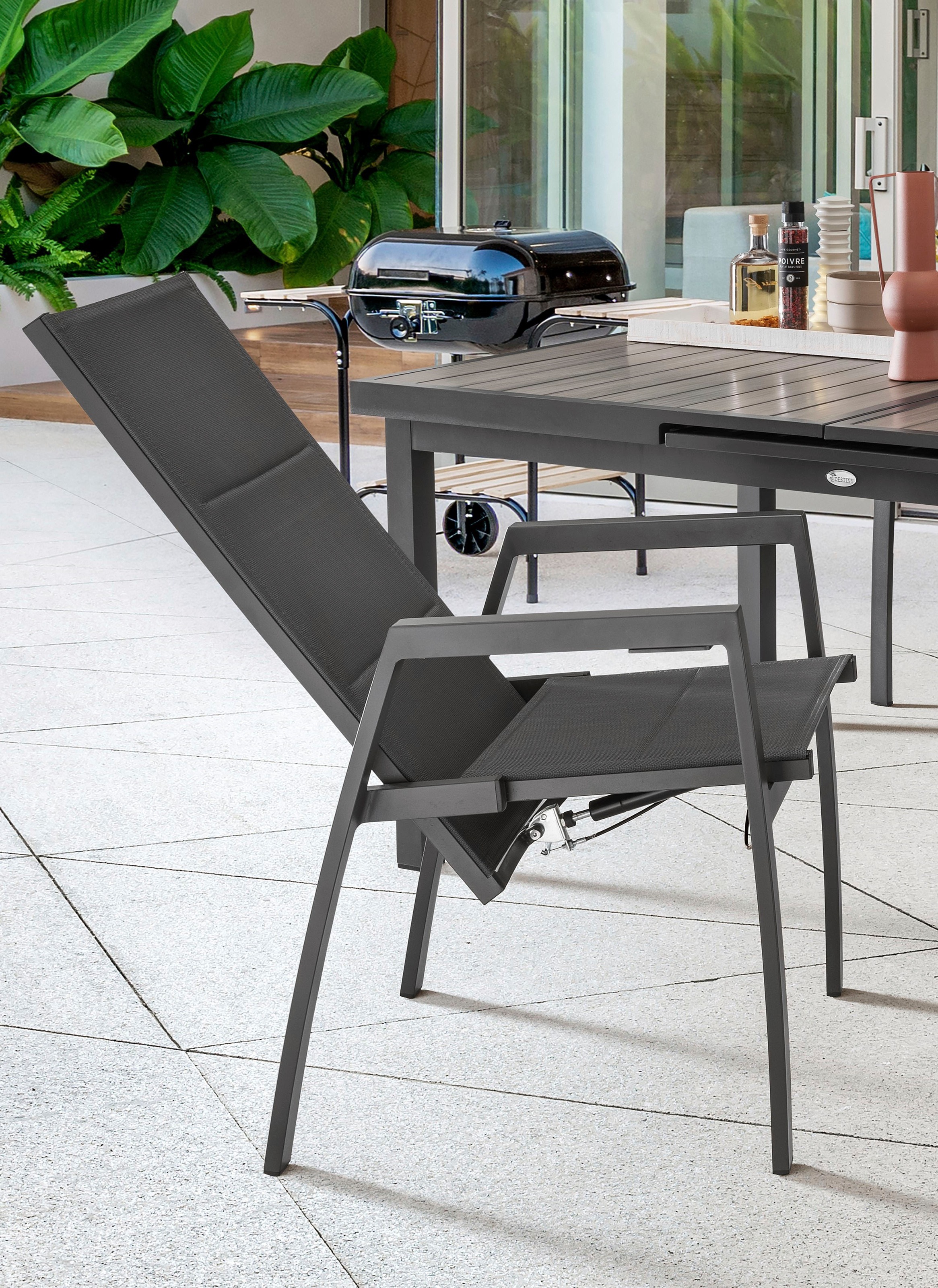 Destiny Garten-Essgruppe »COSTA IMOLA« 5 Stk. tlg. 4 Hochlehner Textilene, 1 Ausziehtisch 165/215x100x75 cm