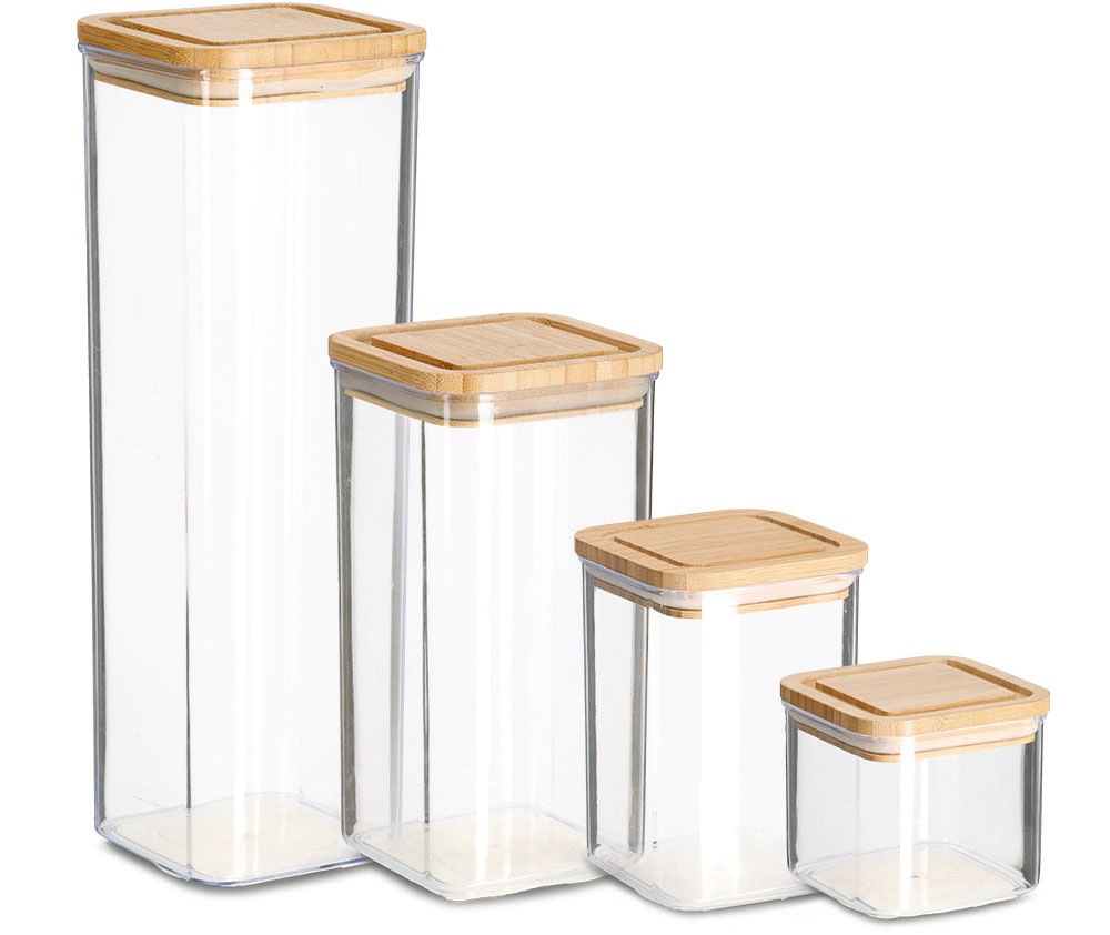 Zeller Present Vorratsdose Set, 4 Stk. tlg. 4-teilig: 1900 ml, 1200 ml, 800 ml und 500 ml in farblos
