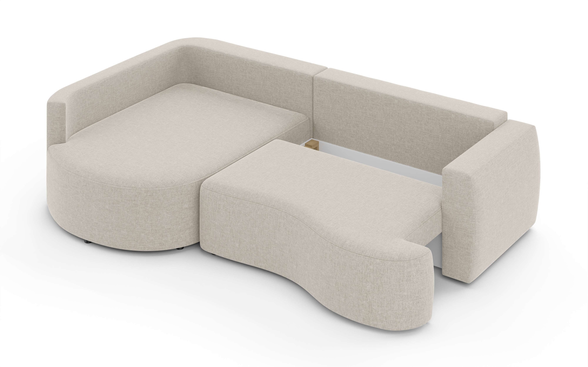 INOSIGN Ecksofa »Kahekili, Schlafsofa mit Bettkasten, Maße B/T/H: 255/181/90/ cm« L-Form mit Wellenunterfederung, 7 Rückenkissen und 2 Zierkissen