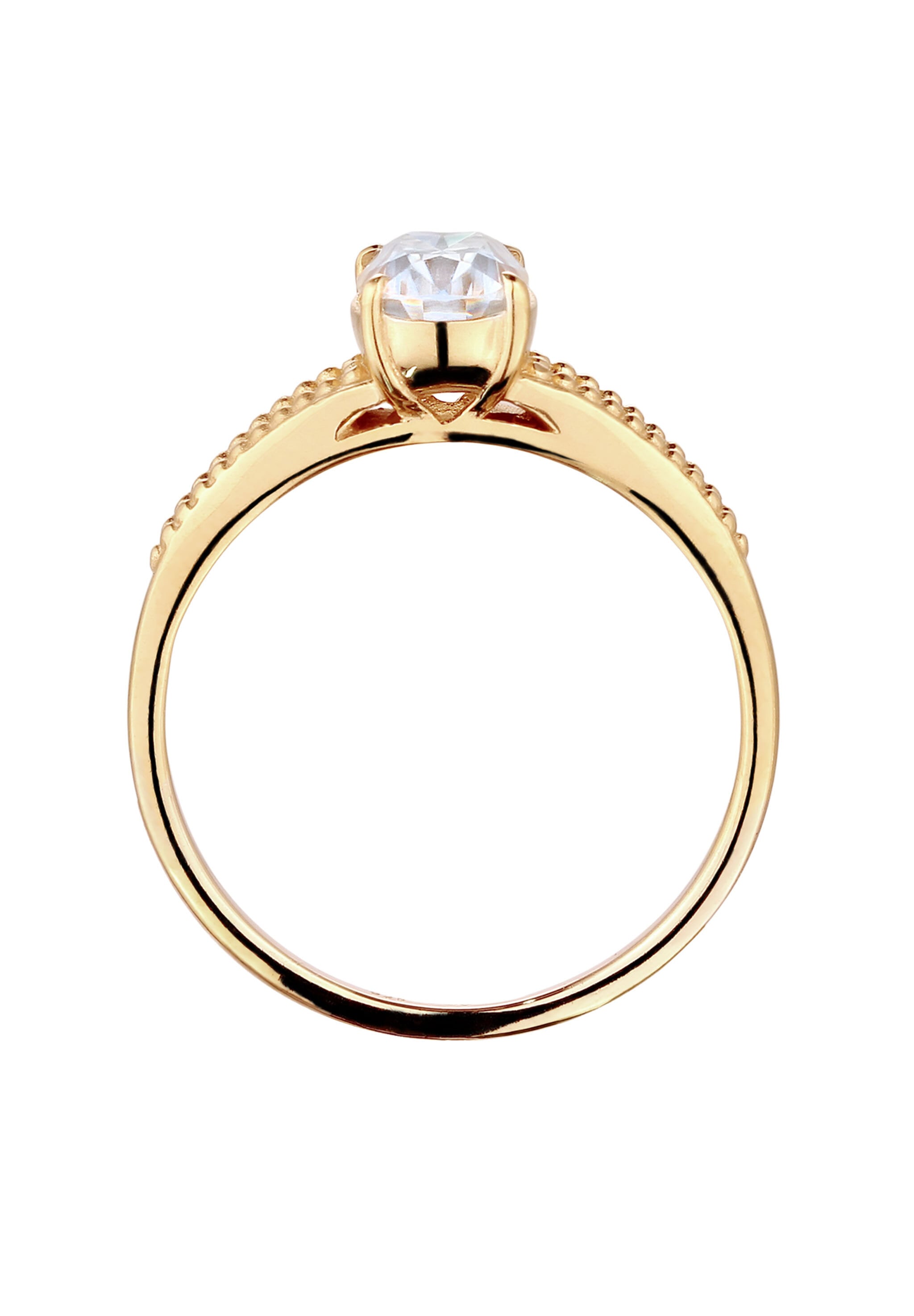 Elli Premium Silberring »Ring Verlobungsring Moissanit Weiß 375 Gelbgold«