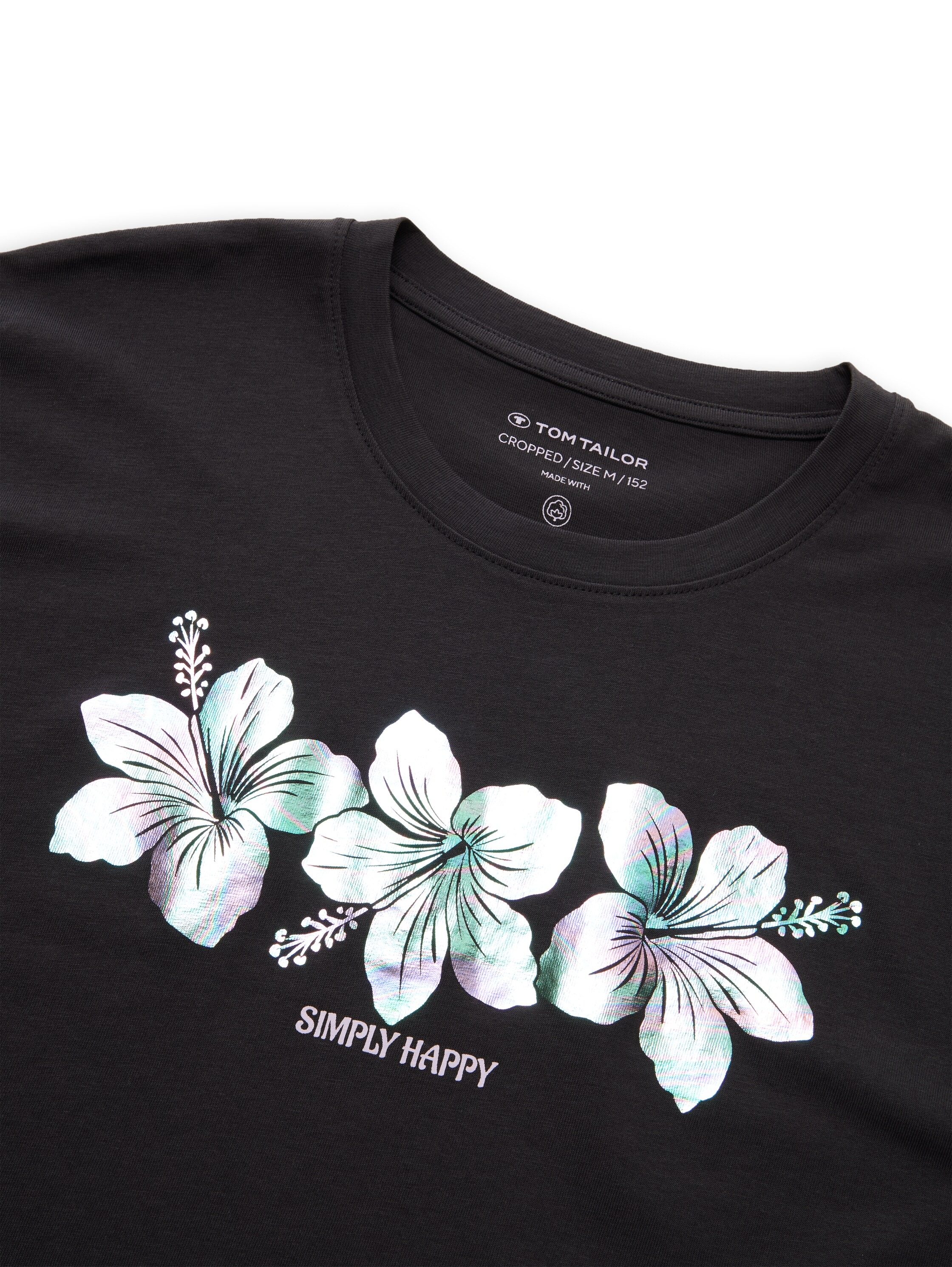 TOM TAILOR Kurzarmshirt Kurzes Sommershirt mit Blumen-Print/für Girls