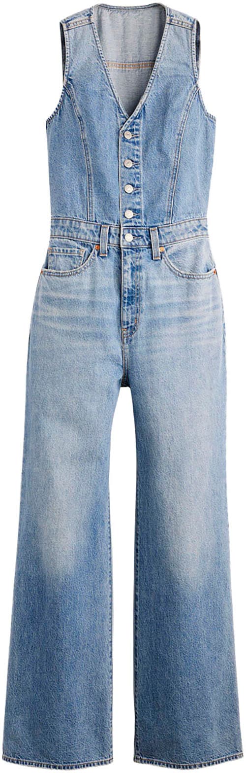 Levi's® Overall »DNM VEST WIDELG JUMPSUIT« figurbetonende Passform mit weiter Beinform