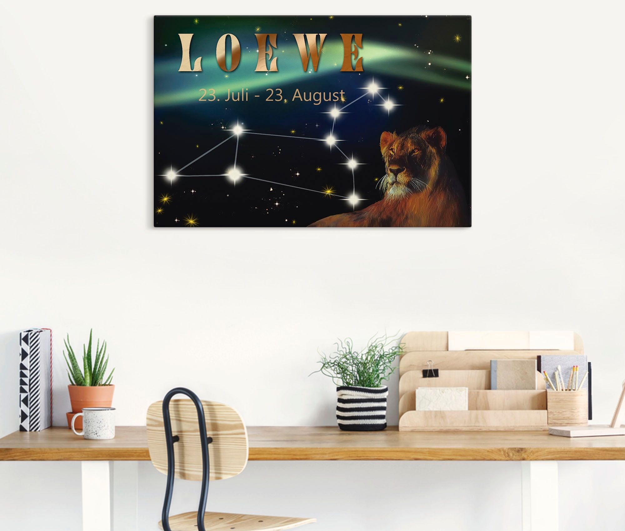 Artland Wandbild »Sternzeichen - Löwe«, Bilder von Sternzeichen, (1 St.), als Leinwandbild, Poster, Wandaufkleber in verschied. Größen