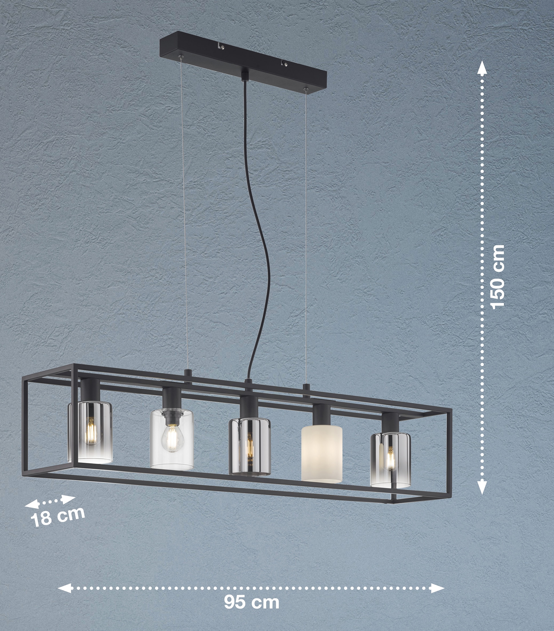 FISCHER & HONSEL Pendelleuchte »Iska«, 5 flammig, Leuchtmittel E14 | ohne Leuchtmittel
