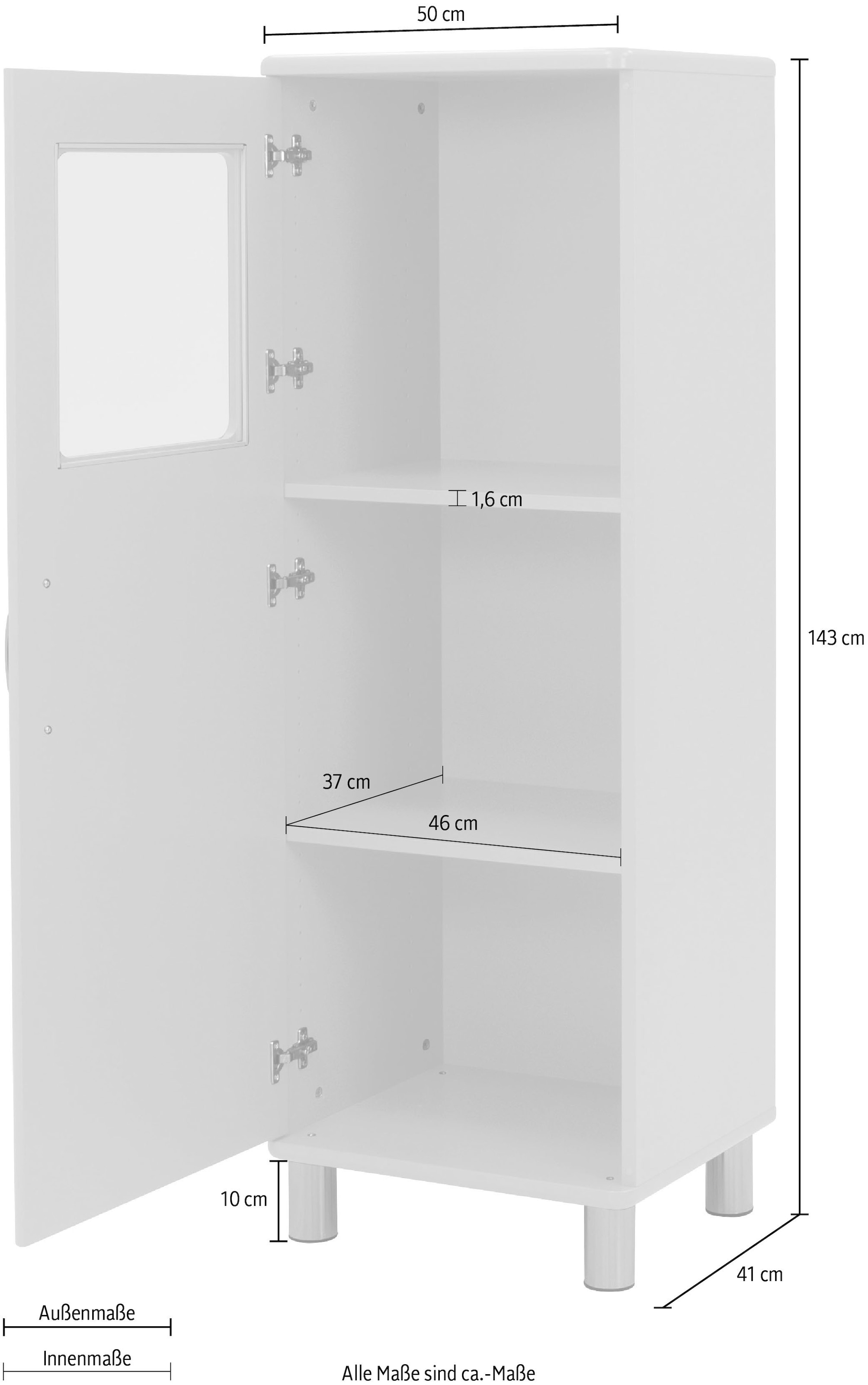 Tenzo Vitrine bei Höhe Glaseinsatz Tür, cm in Einlegeböden, kaufen zwei mit St.), oberen (1 OTTO »Malibu«, 143 der
