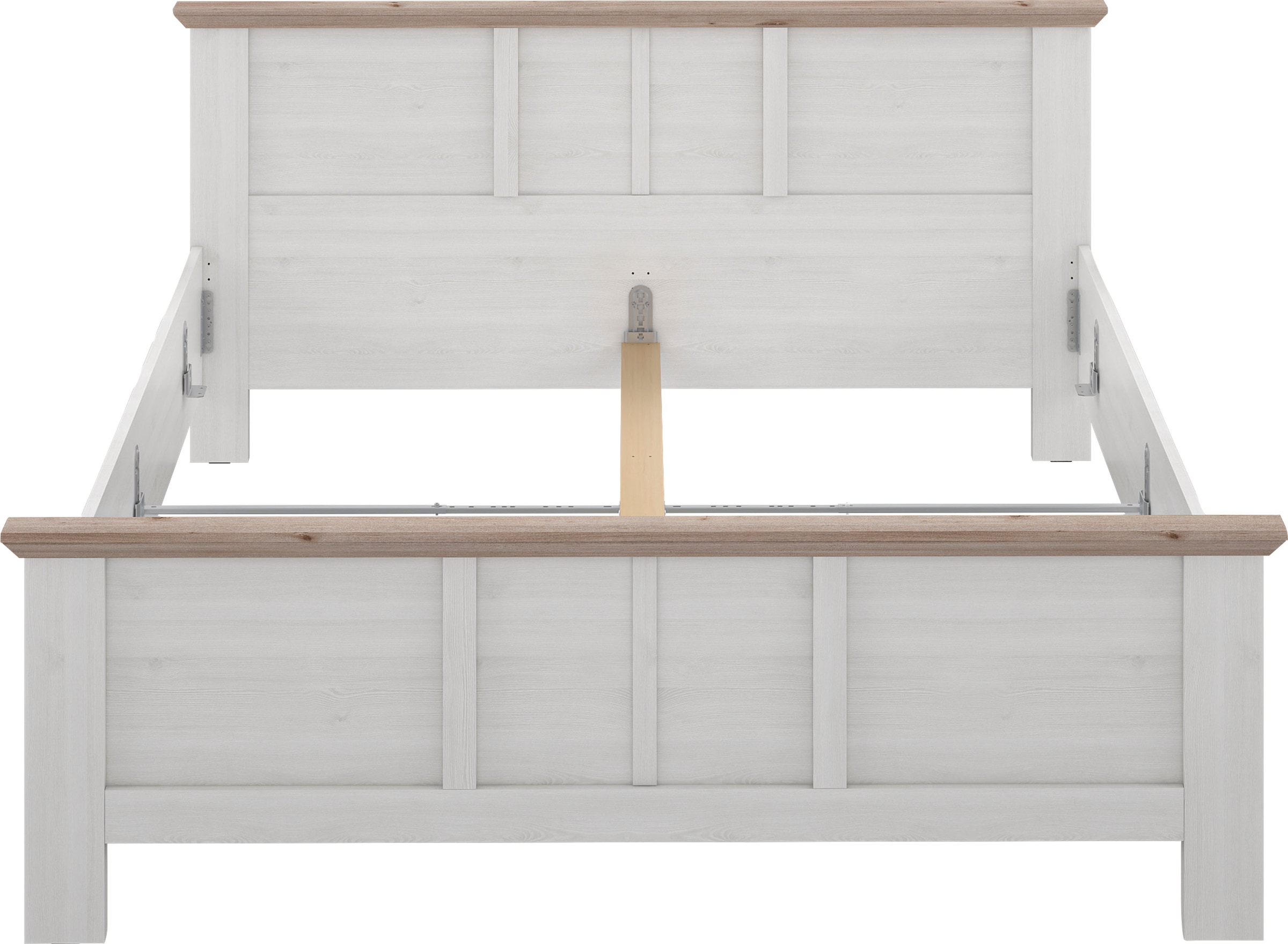FORTE Bettgestell »Iloppa, klassischer Landhausstil, Belastbarkeit 220 KG«, (Liegefläche 180x200cm), rustikaler Look