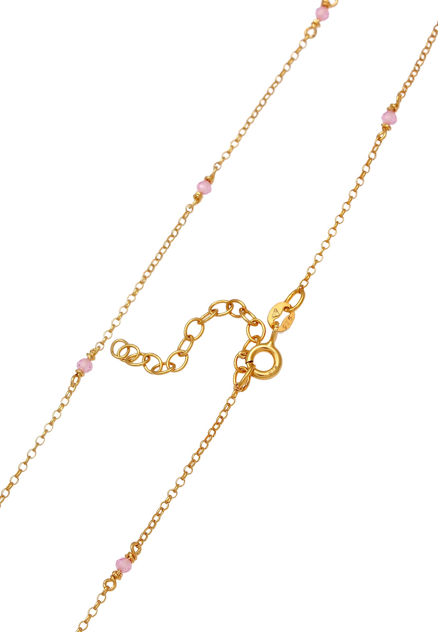 Elli Choker »Halskette Choker Rosa Quarz Kugeln Perlen 925 Silber«