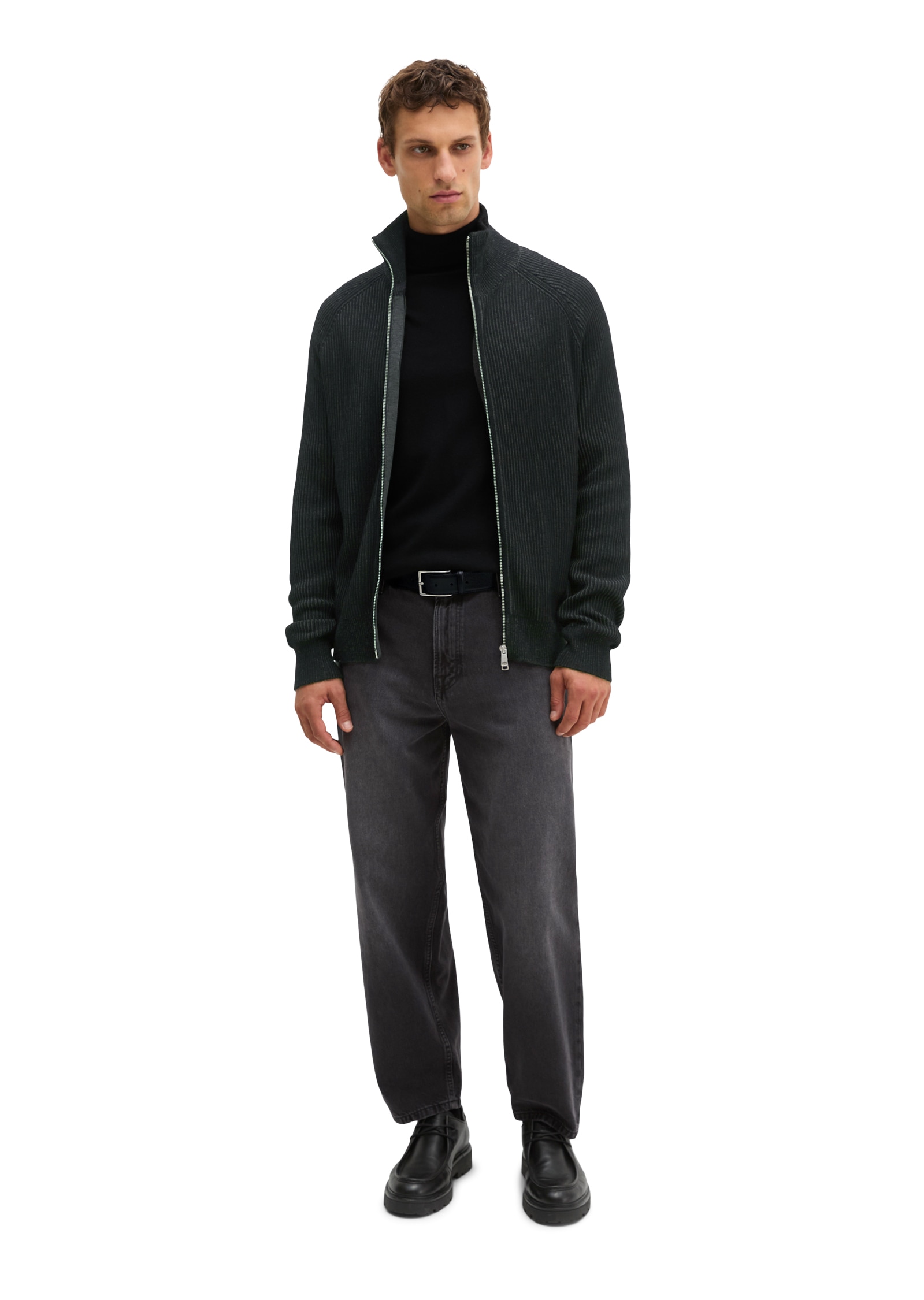 Marc O'Polo Strickjacke regular aus Bio-Baumwoll-Schurwoll-Mix