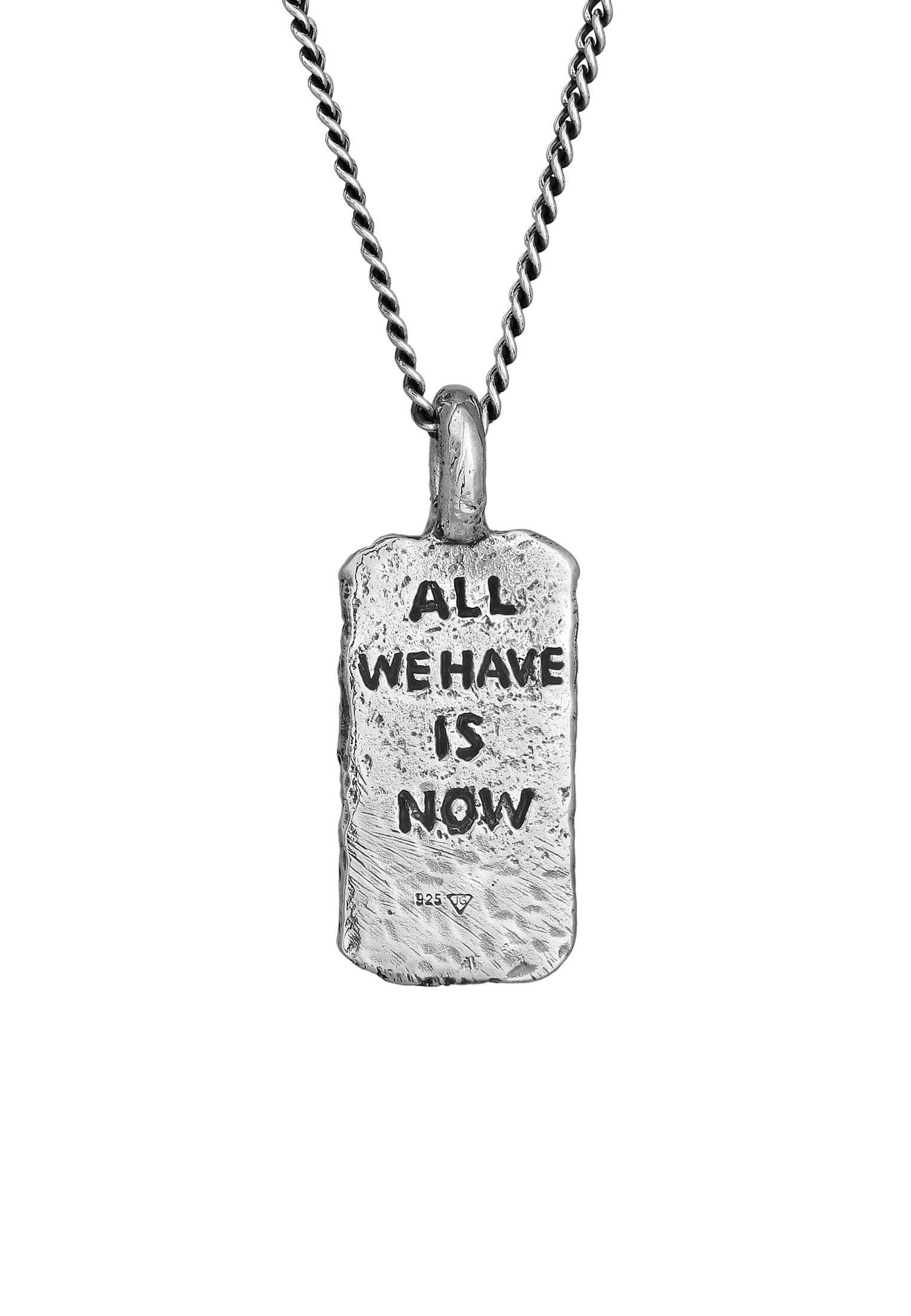 HAZE & GLORY Kette mit Anhänger »Halskette Anhänger Dog Tag - All We Have Is Now 925 Silber«