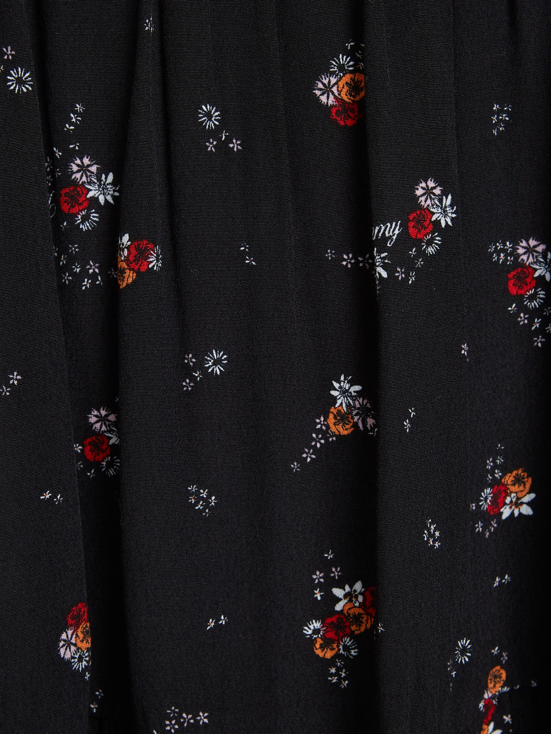 Tommy Jeans Curve Blusenkleid »TJW BLACK FLORAL TIERD DRESS EXT«, Große Größen