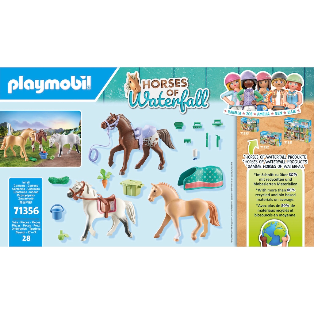 Playmobil® Konstruktions-Spielset »Morgan, Quarter Horse & Shagya Araber (71356), Horses of Waterfall«, (28 St.)