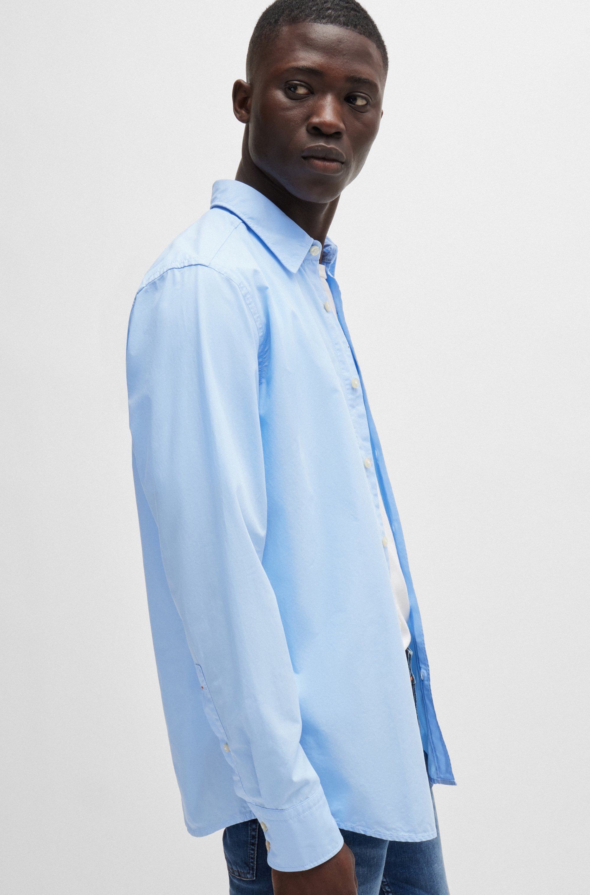 BOSS ORANGE Langarmhemd »Relegant«, mit BOSS Stickerei