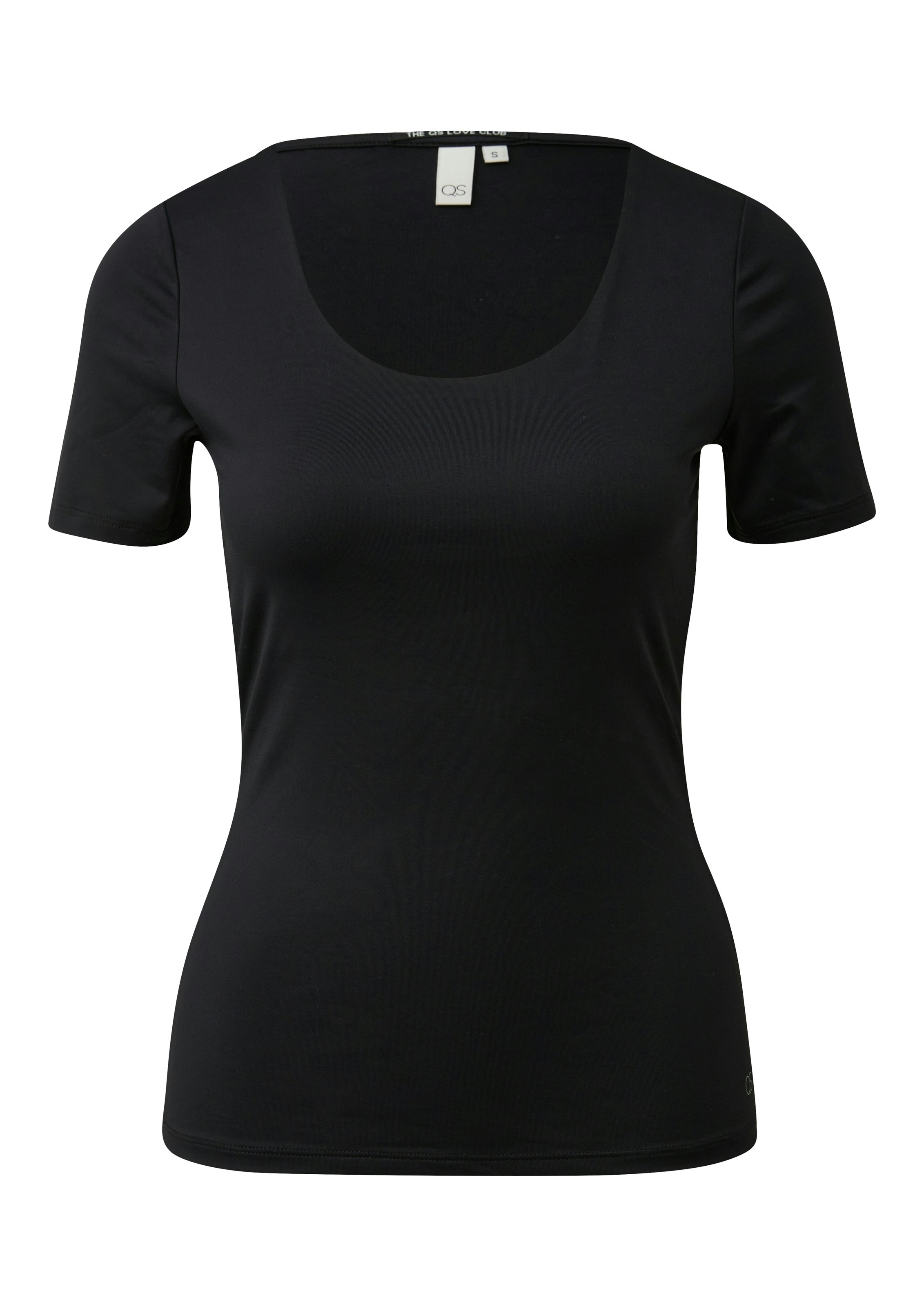 QS Kurzarmshirt mit tiefem Rundhals