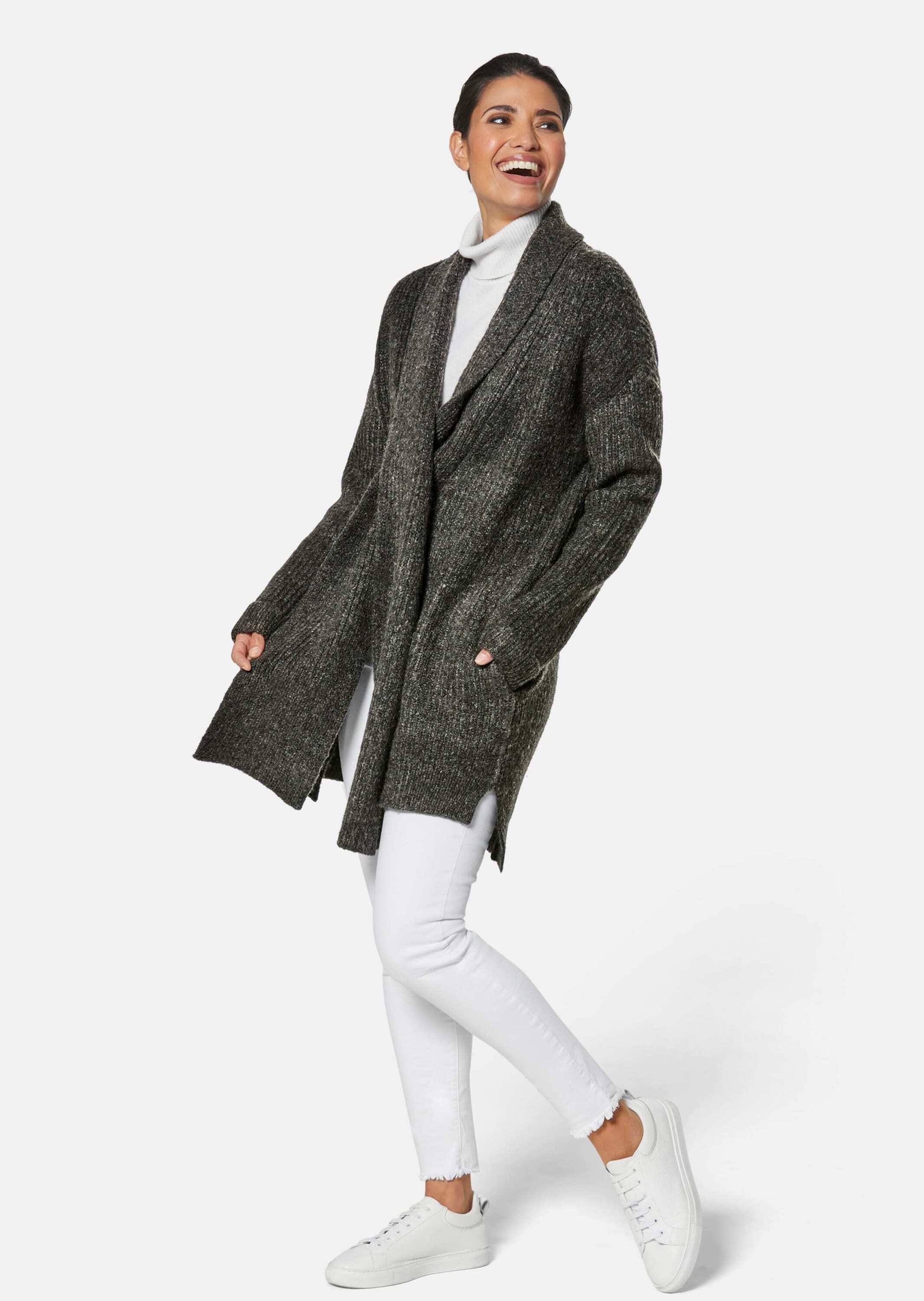 MADELEINE Strickjacke »Strickjacke Lange Strickjacke mit Glanz«