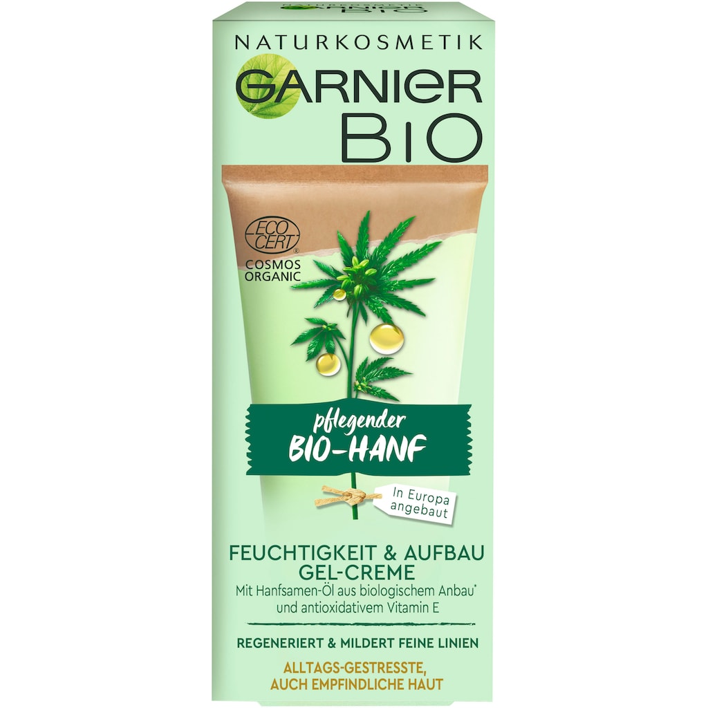 GARNIER Feuchtigkeitscreme »Bio-Hanf Feuchtigkeit & Aufbau Gel-Creme«, Naturkosmetik