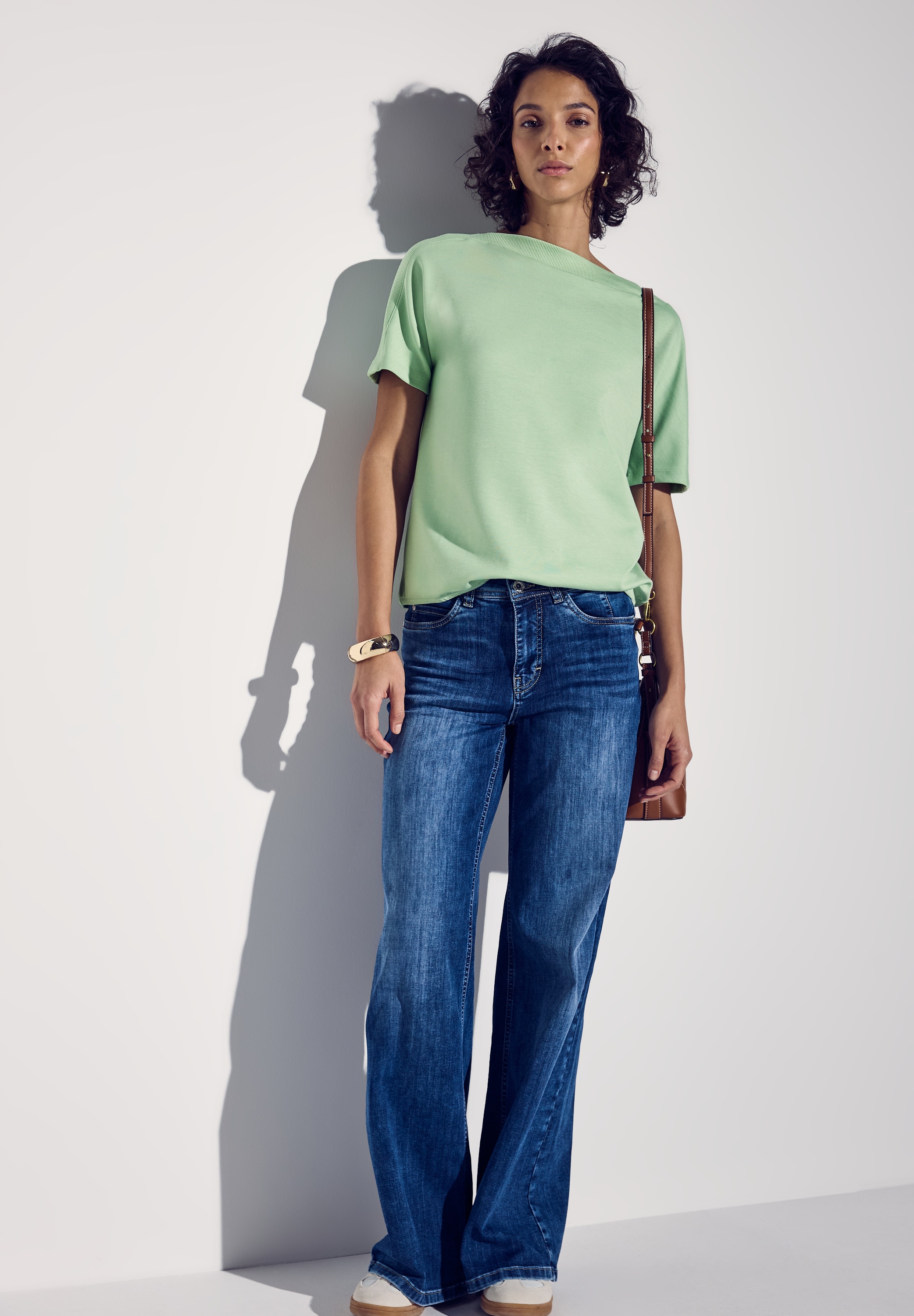 STREET ONE T-Shirt, mit U-Boot-Ausschnitt