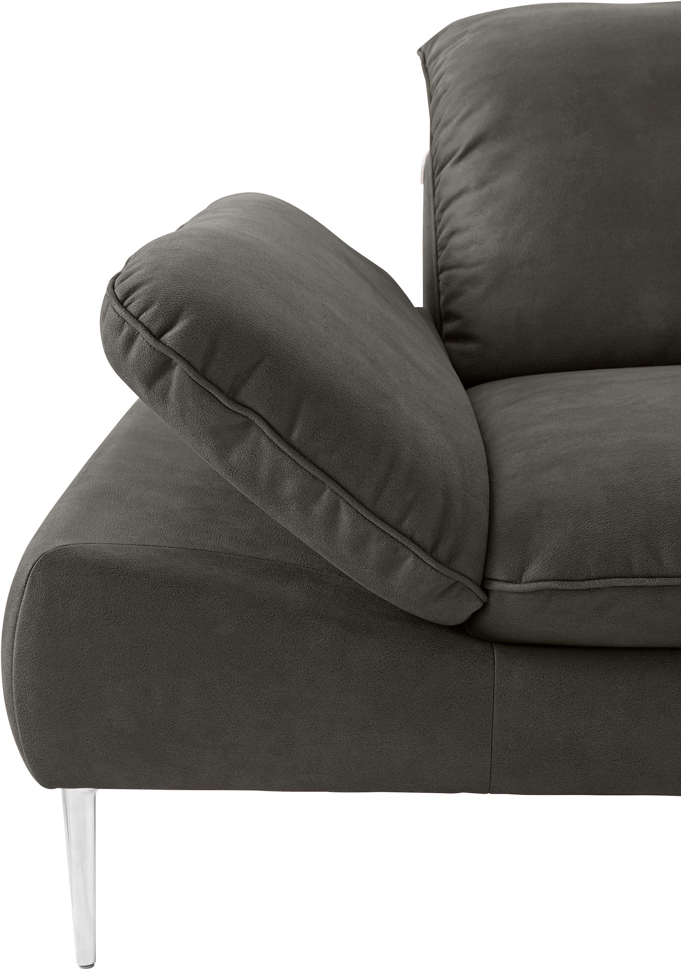 W.SCHILLIG Ecksofa »enjoy&MORE, Designsofa, elegant und bequem, L-Form«, mit Sitztiefenverstellung, Füße Chrom glänzend, Breite 310 cm