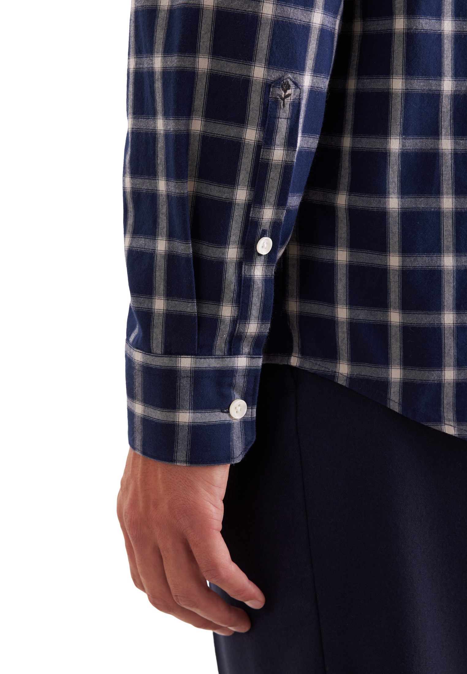 seidensticker Businesshemd Regular 1/1 Button-Down-Kragen Karo