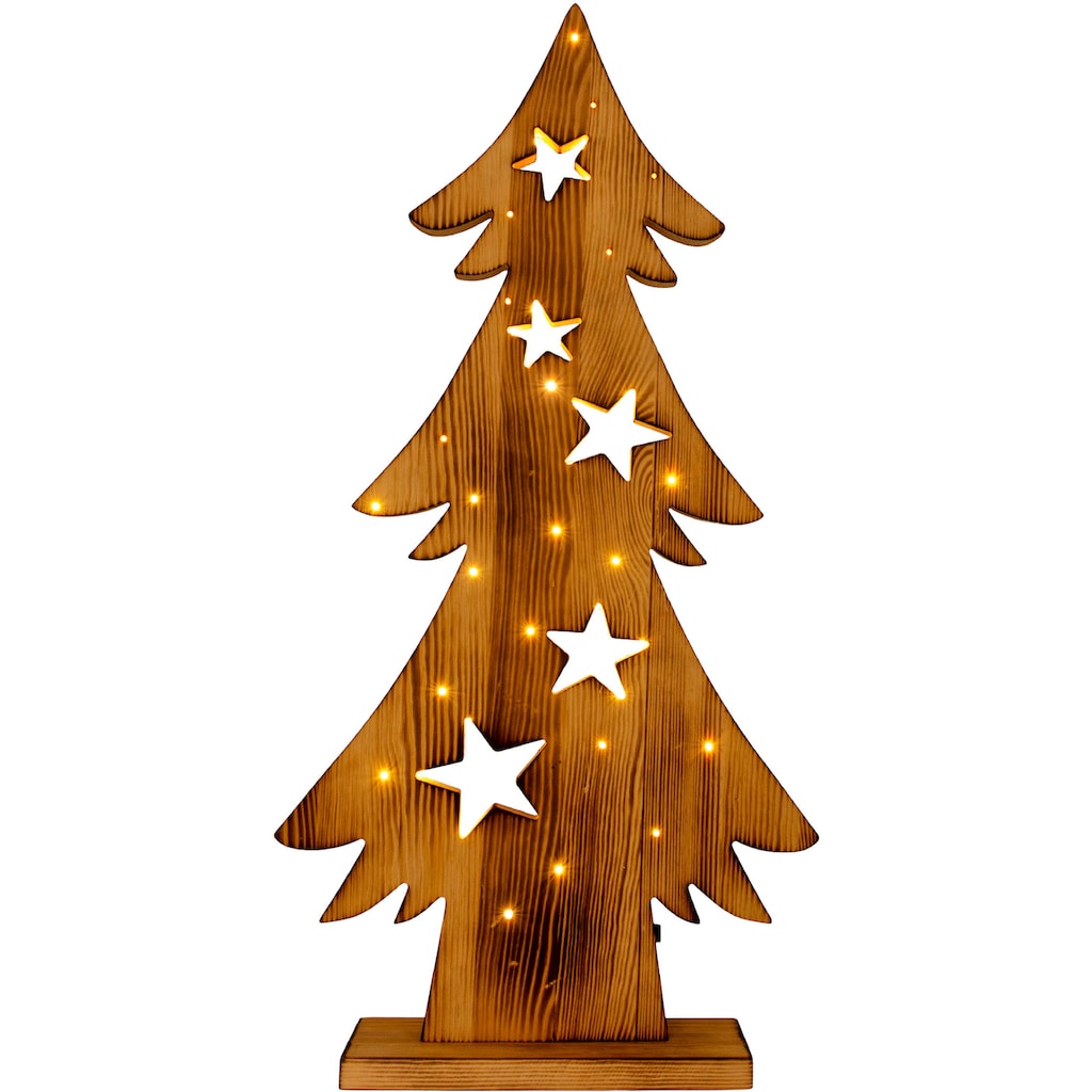 näve LED Dekoobjekt »LED-Holztannenbaum h: 70cm, Weihnachtsdeko aussen«, 1 flammig-flammig