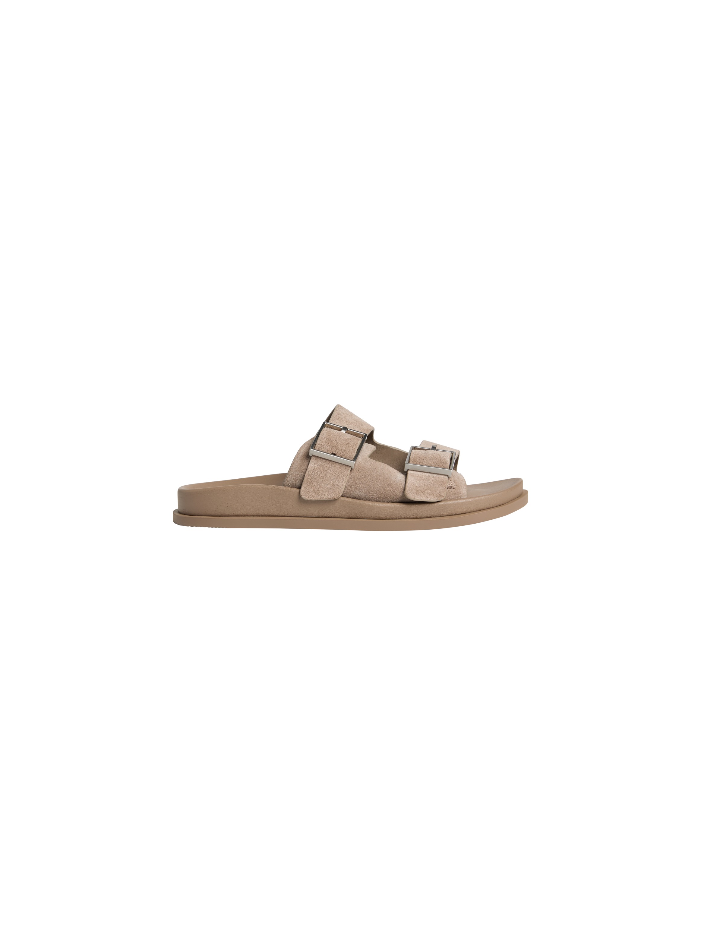 Calvin Klein Pantolette »CITY SANDAL BUCKLE SUEDE«  Sommerschuh, Flats mit Schnallenverschluss