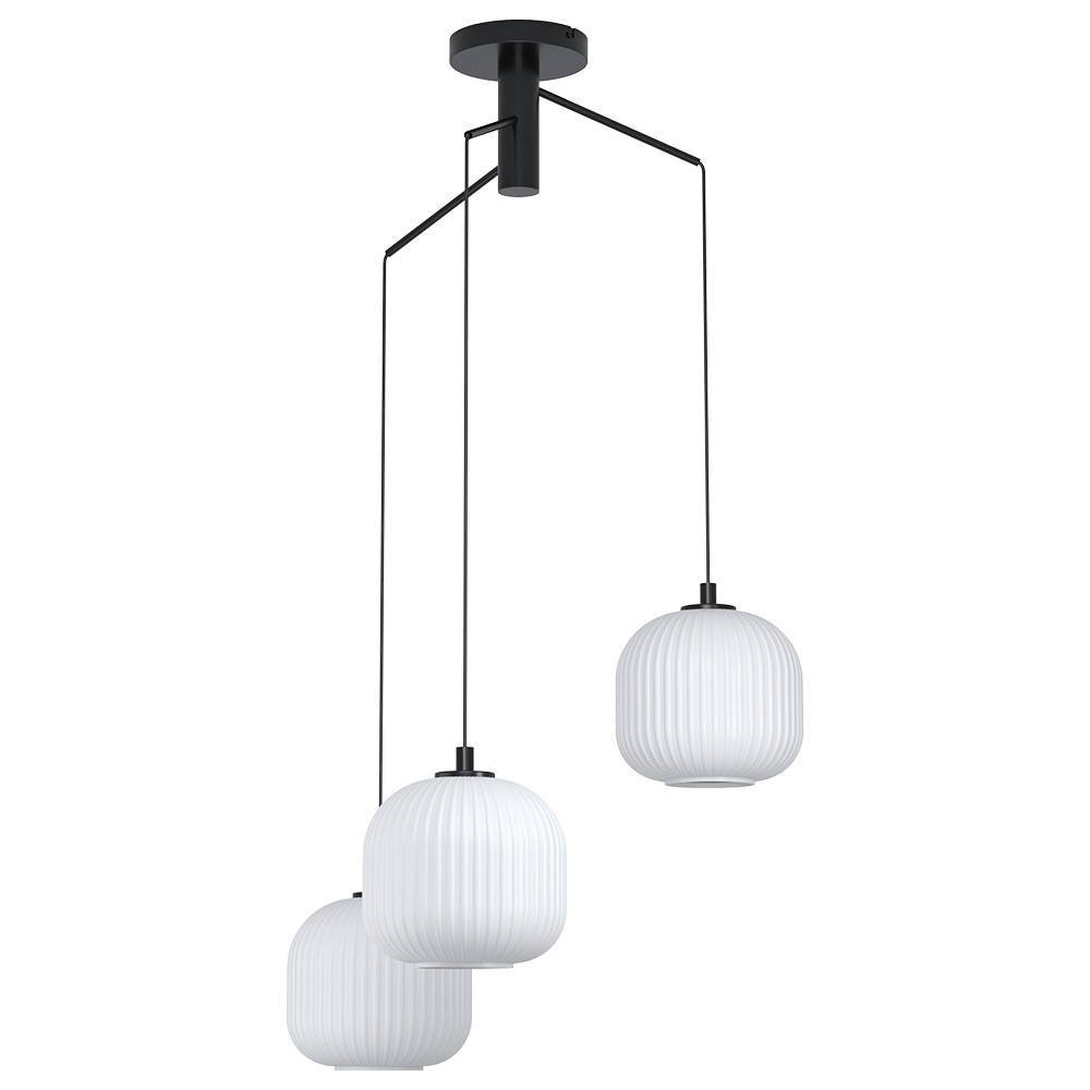 EGLO Hängeleuchte »MANTUNALLE Pendellampe, Stahl, Glas, IP20, E27, Esstischlampe, Lampe«, 3 flammig, Leuchtmittel E27 | ohne Leuchtmittel, Elegante Hängelampe für Esszimmer, Küche oder Wohnzimmer