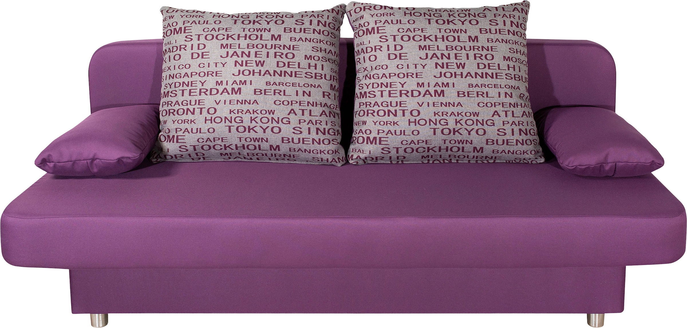 COLLECTION AB Schlafsofa »Ulla inkl. Bettfunktion und Bettkasten« inkl. Wenderückenkissen,Armlehnekissen