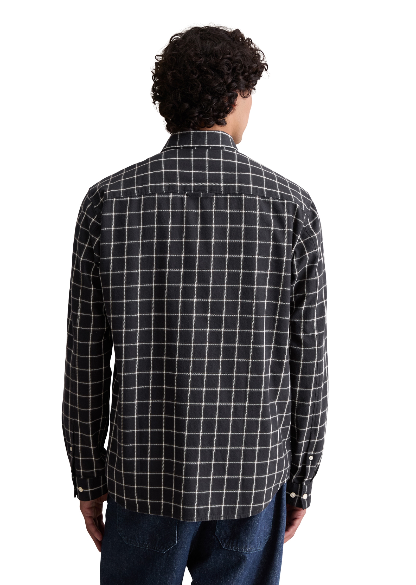 Marc O'Polo DENIM Langarmhemd, Businesshemd, Kentkragen, garngefärbtes Karomuster, regular fit