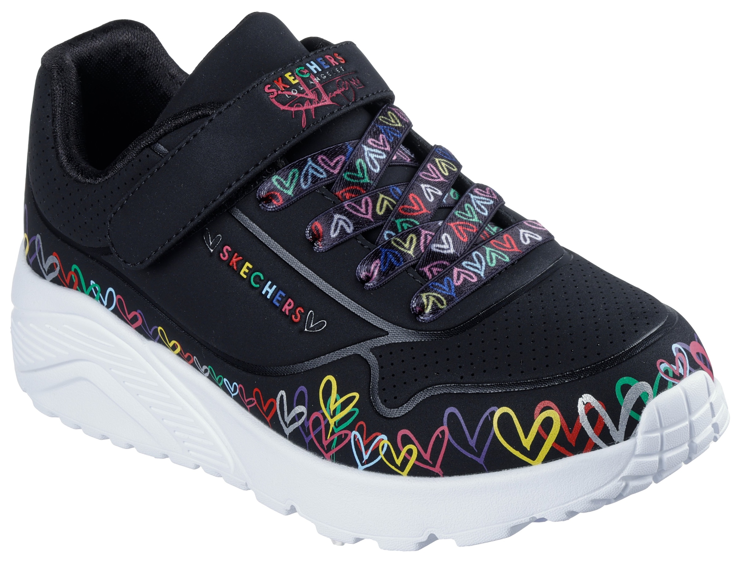 Skechers Sneaker »UNO LITE«  Klettschuh mit bunten Herzen, Größenschablone zum Download
