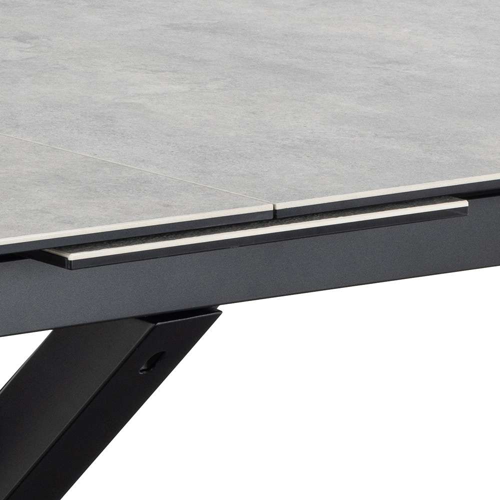 ACTONA GROUP Esstisch »Heaven, Rechteckig Tischplatte aus rauer Keramik, Kreuzfuß, ausziehbar« Kratzfest, wasserabweisend, Sitzplatz für 4-8 Personen, B: 168/210 cm