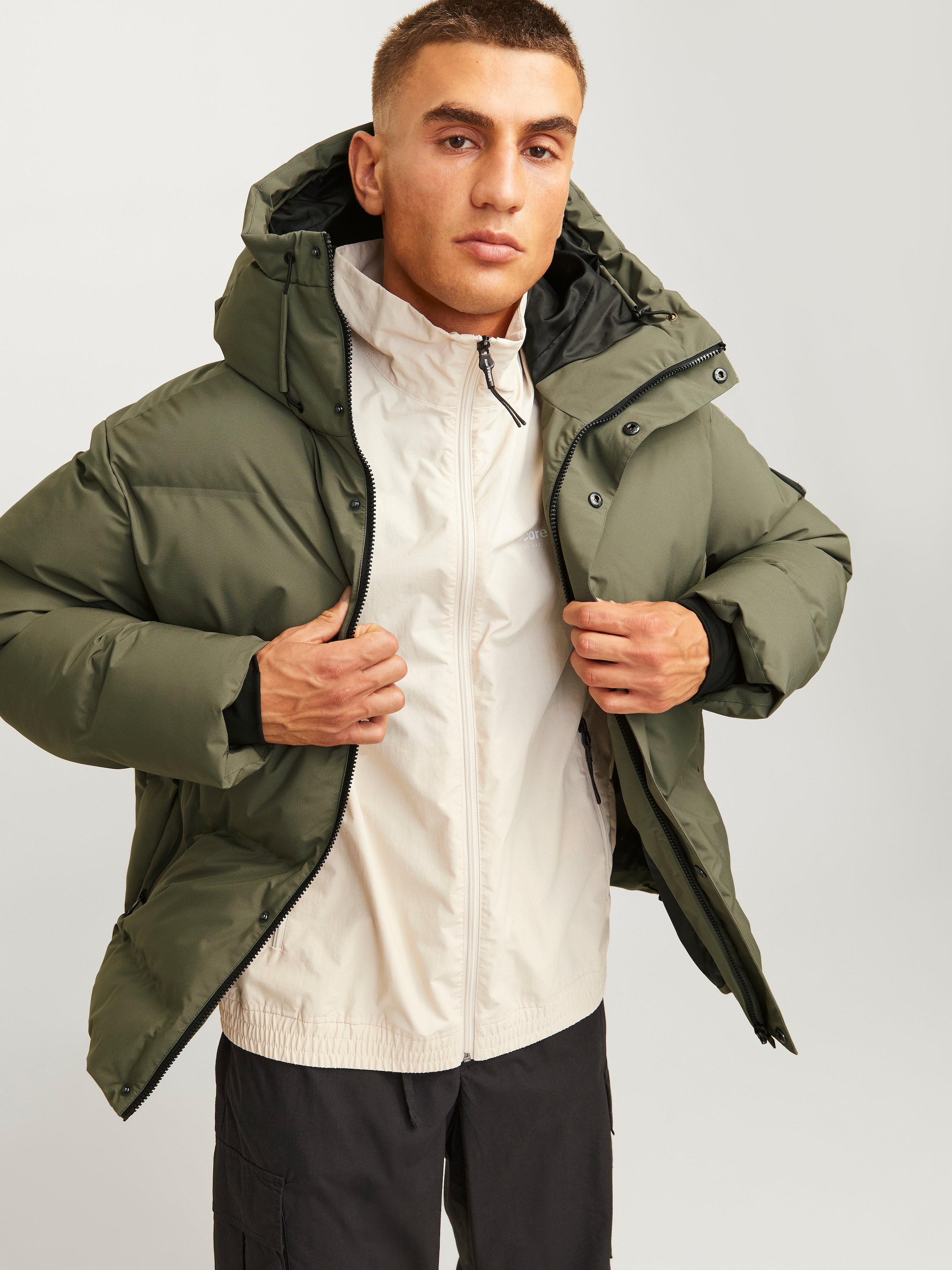 Jack & Jones Steppjacke »JCOALPHA PUFFER SN«, mit Kapuze