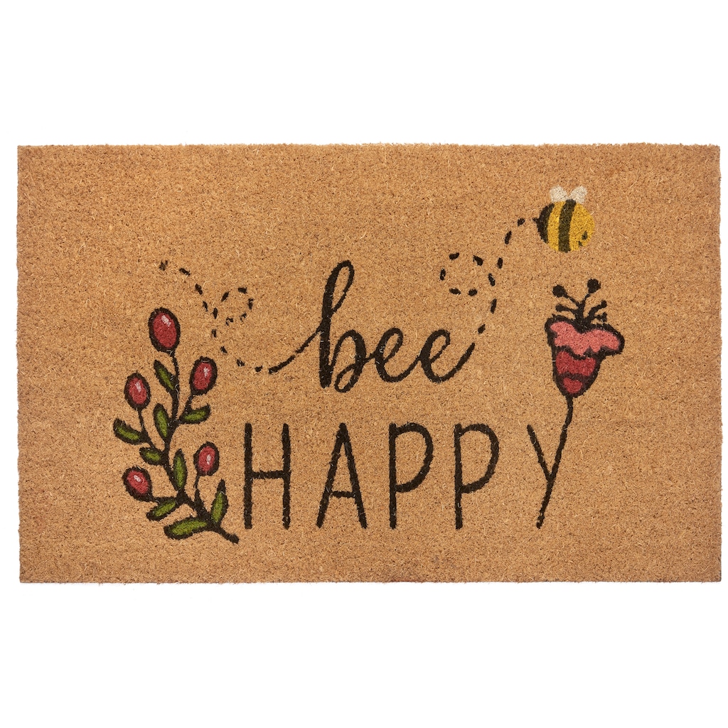 HANSE Home Fußmatte »Bee Happy«, rechteckig, Kokos, Schmutzfangmatte, Outdoor, Rutschfest, Innen, Kokosmatte, Flur