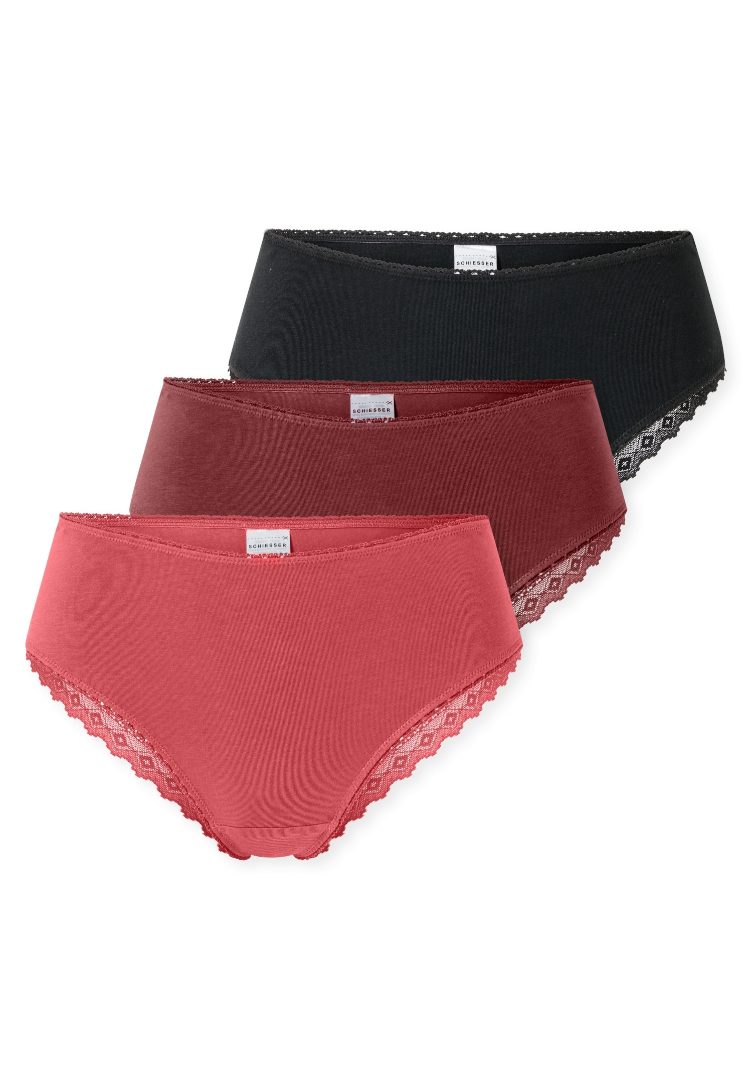 Schiesser Brasilslip »Modern Multipacks« 3er Pack,  Spitzenbänder, Single-Jersey, Baumwollmischung