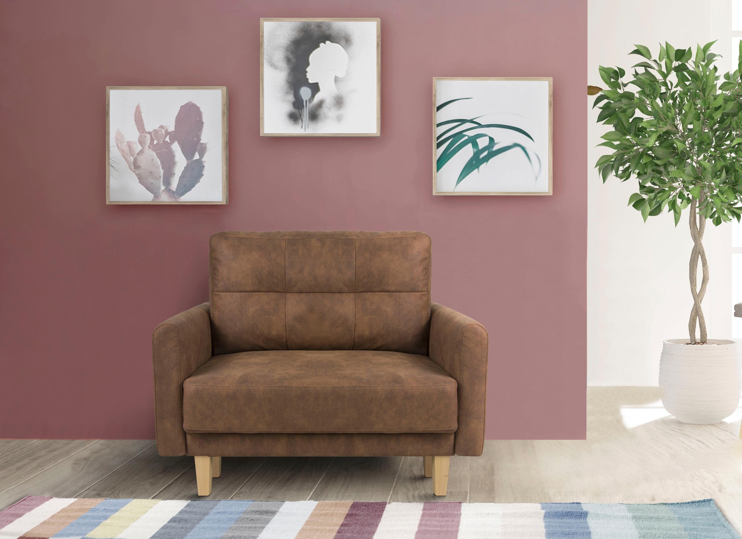 Home affaire Sessel »TRIPLO Relaxsessel mit Wellenunterfederung, Maße B/T/H: 95/100/89 cm«, Polstersessel mit Steppung im Rückenkissen, hohe Qualität