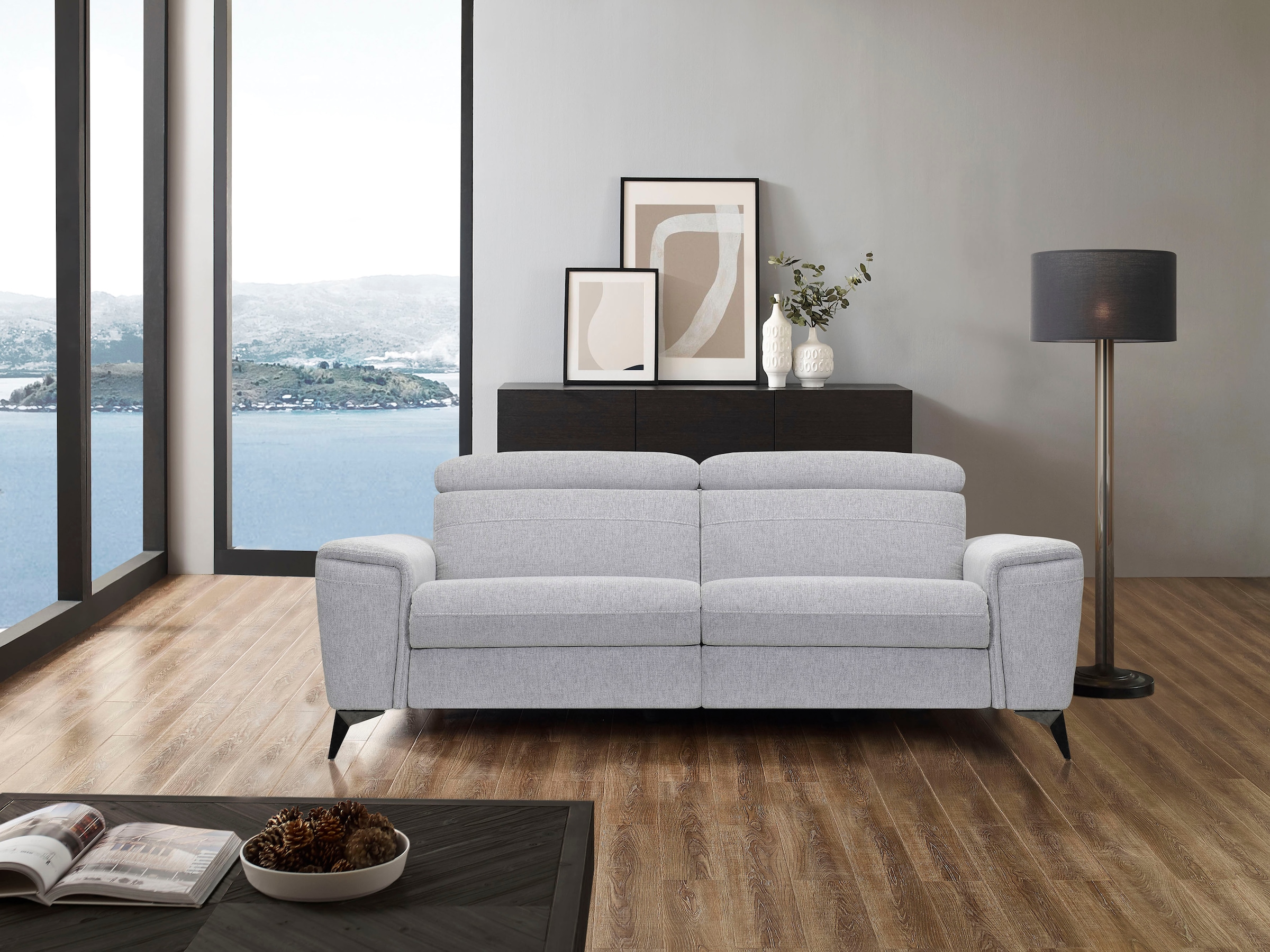 Places of Style 2,5-Sitzer »Theron«, elektrische Relaxfunktion, Kopfteilverstellung, mit USB-Anschluss.