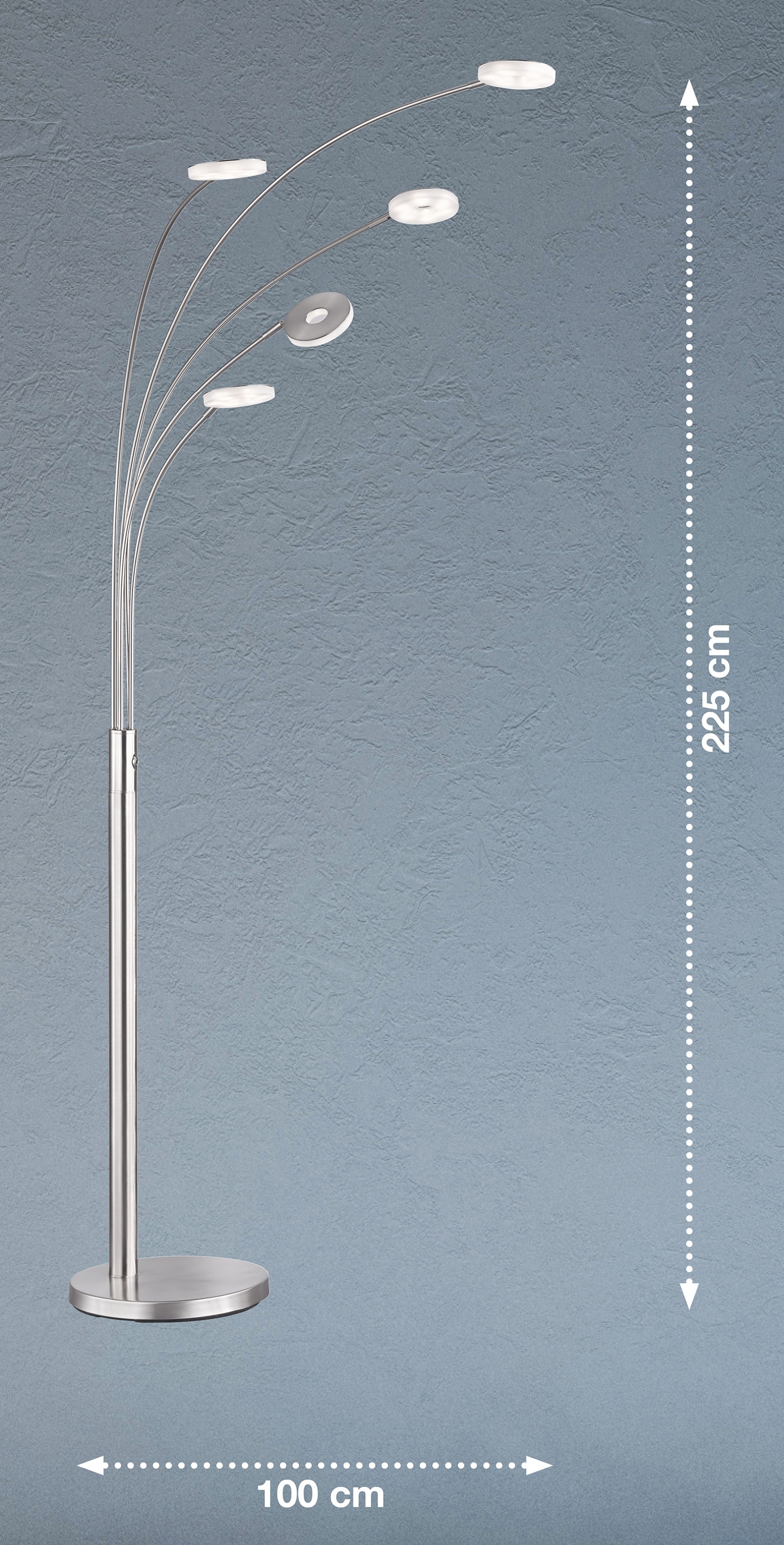 FISCHER & HONSEL LED Bogenlampe »Dent«, 5 flammig-flammig bei OTTO | Standleuchten