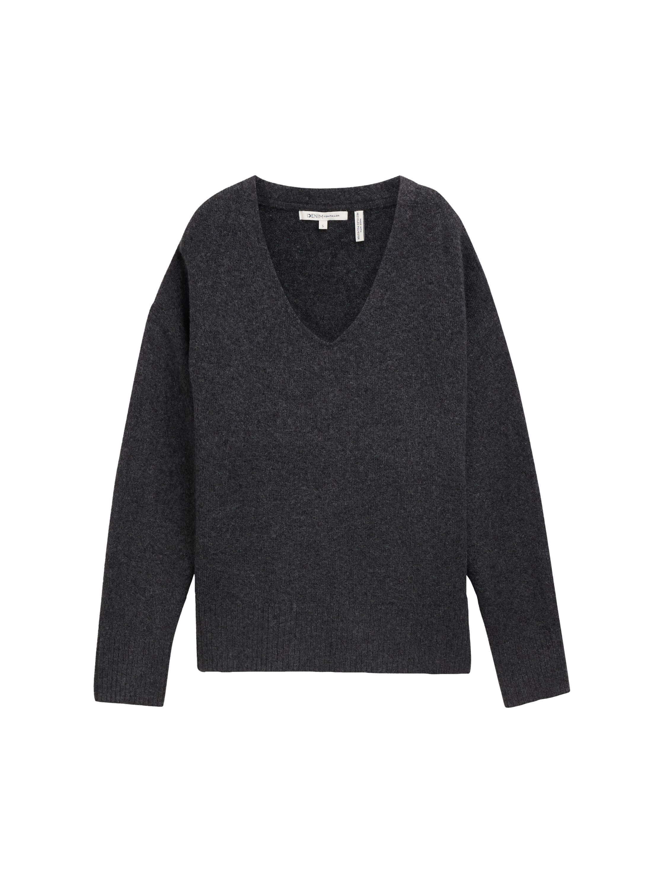 TOM TAILOR Denim Strickpullover, mit V-Ausschnitt