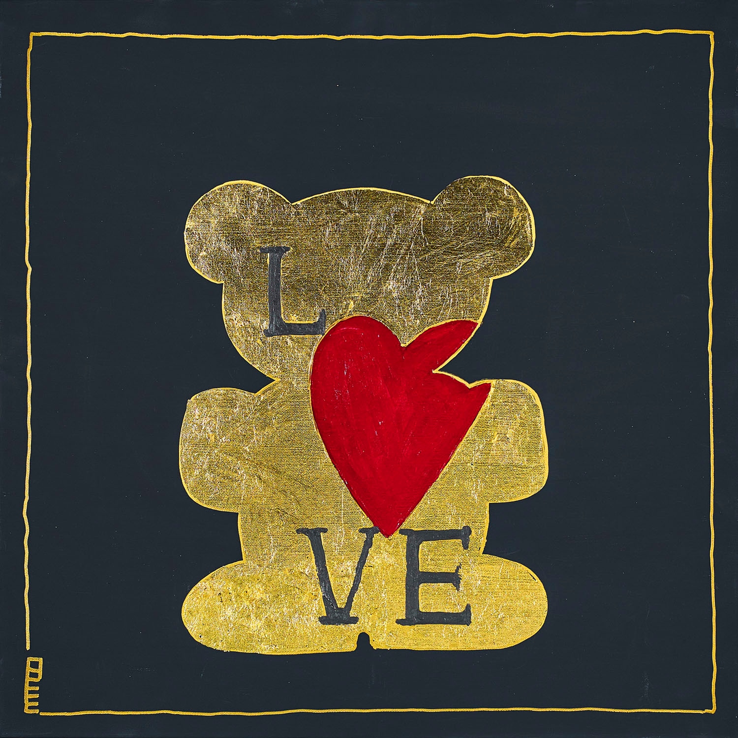 queence Leinwandbild »Bears Love«, Bär-Bären-Kunst, (1 St.), Premium-Leinwandstoff, Handarbeit aus Deutschland