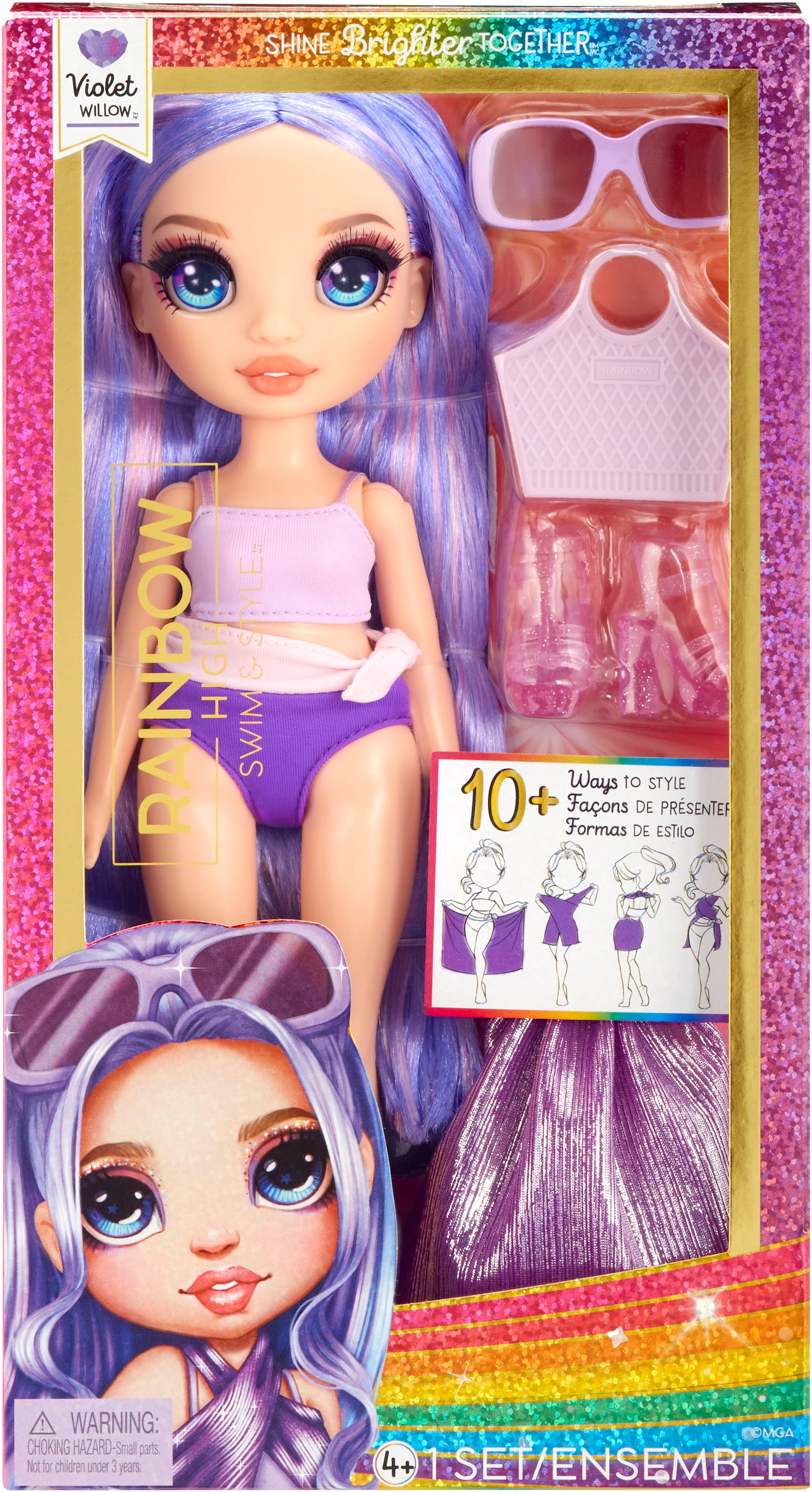 RAINBOW HIGH Anziehpuppe »Rainbow High Swim & Style Fashion Doll- Violet (Purple)«