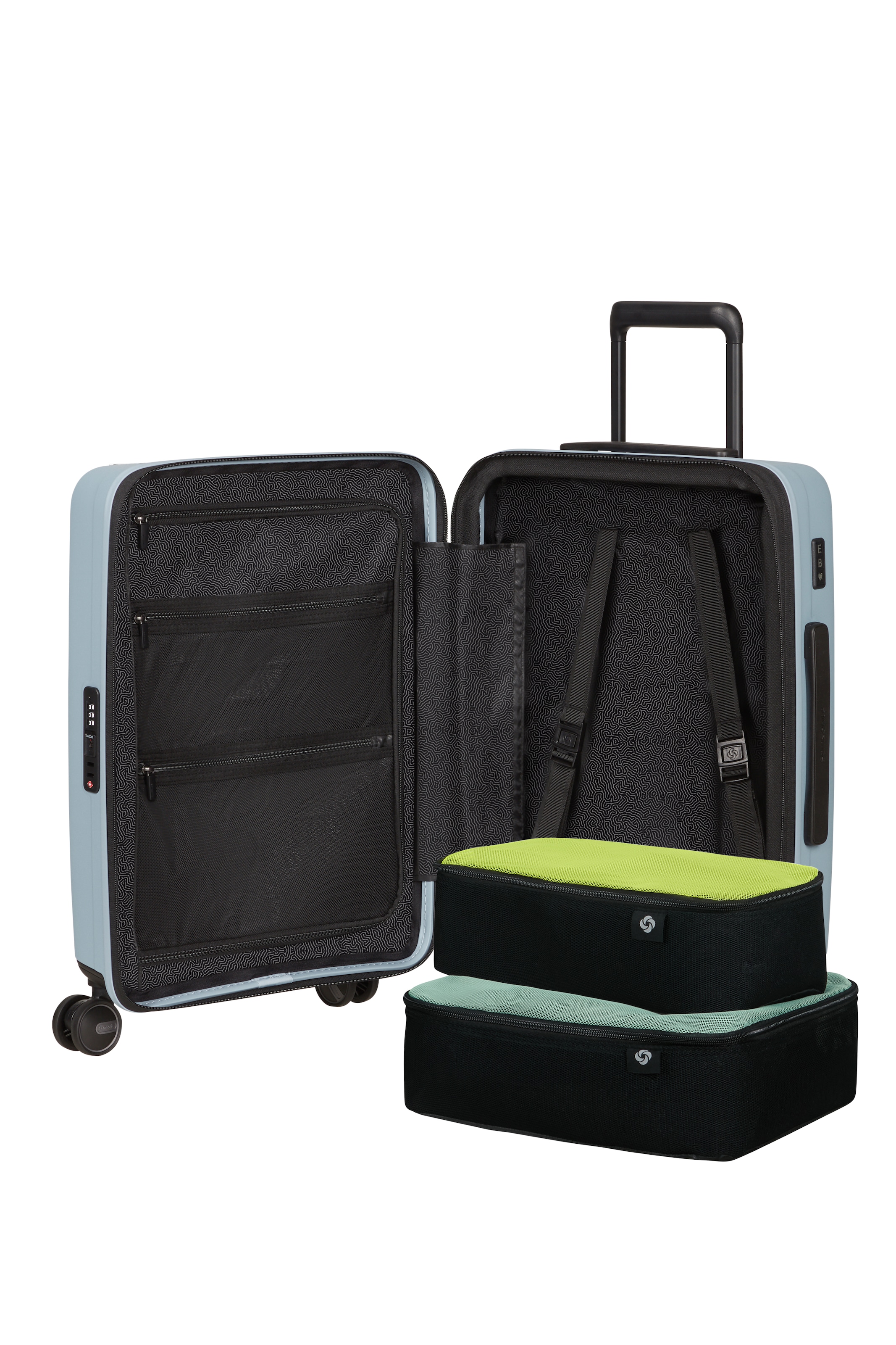 Samsonite Hartschalen-Trolley »RESTACKD« 39 l 4 Rollen Unisex Koffer, mit fester Trennwand und verstellbaren Packgurten