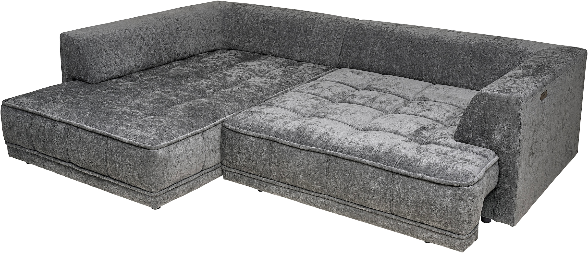 WERK2 Ecksofa »Tiga, Komfortsofa mit elekt. Auszugsfunktion, bequem, L-Form«