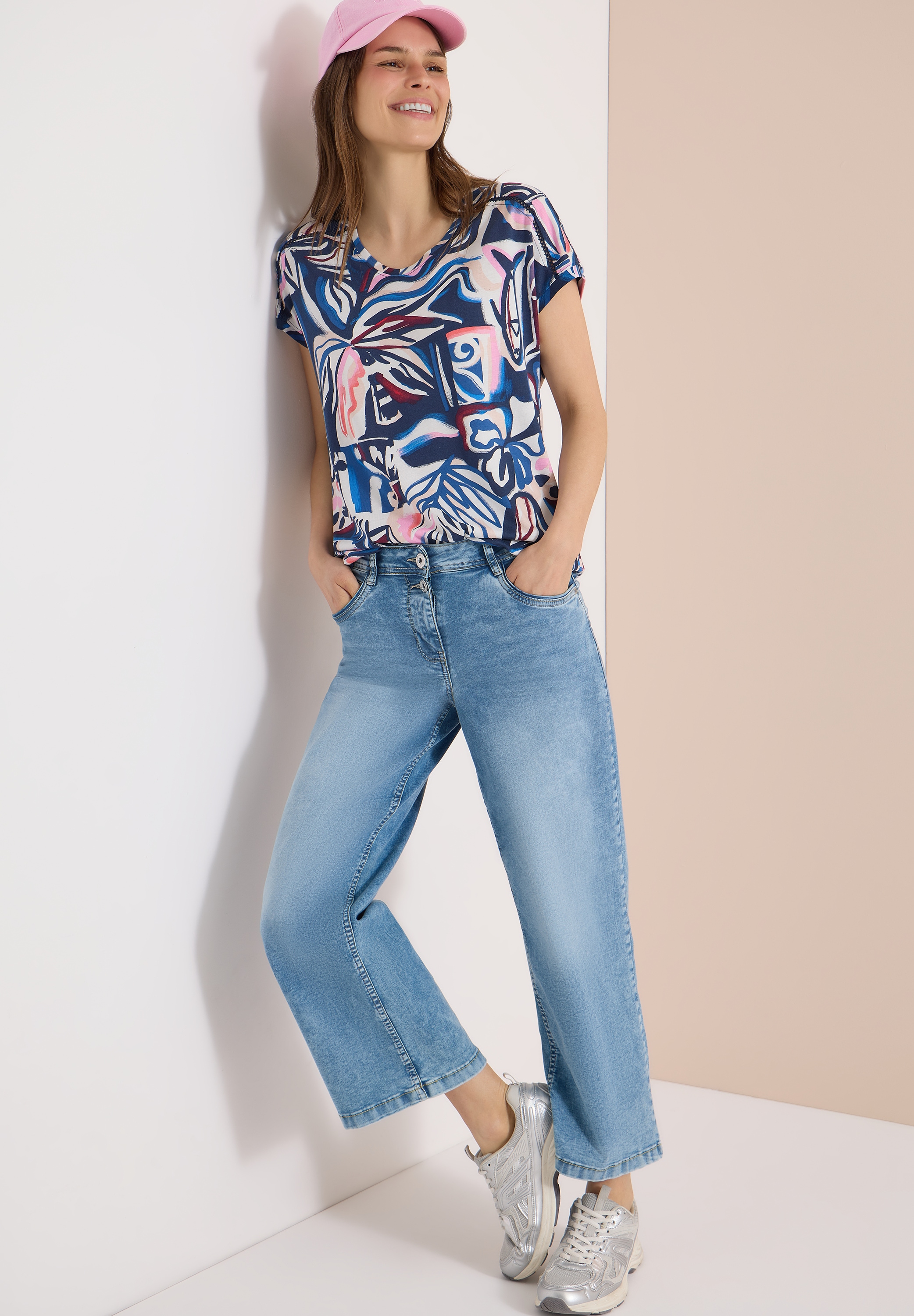 Cecil T-Shirt mit All-Over Print