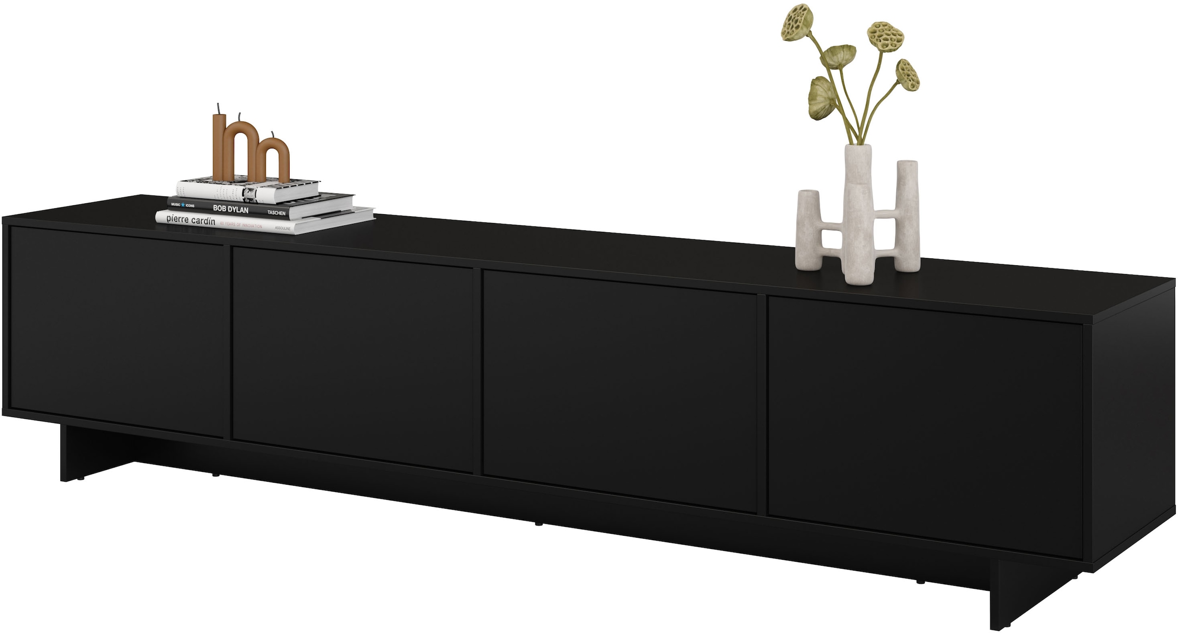 OTTO home Lowboard »Tatami, Modernes griffloses TV-Board, Breit 220,50cm, TV-Schrank« TV-Schrank, TV-Board mit viel Stauraum, push-to-open-Funktion
