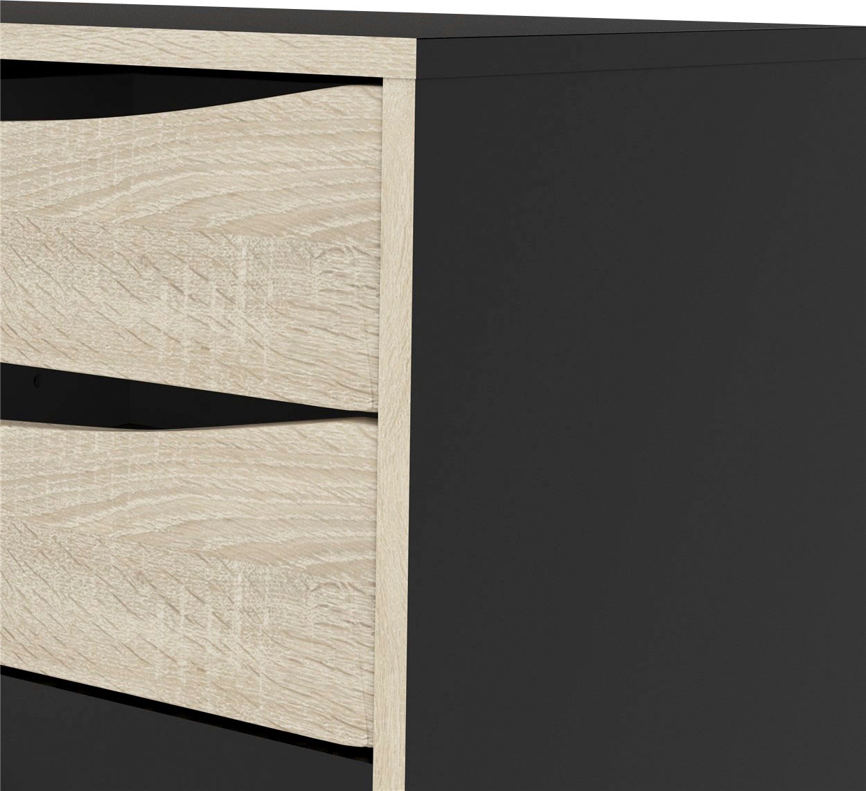 andas Sideboard »Stubbe«, Kommode Breite 98,7 cm, 1 Tür und 3 Schubkästen, Ledergriffe