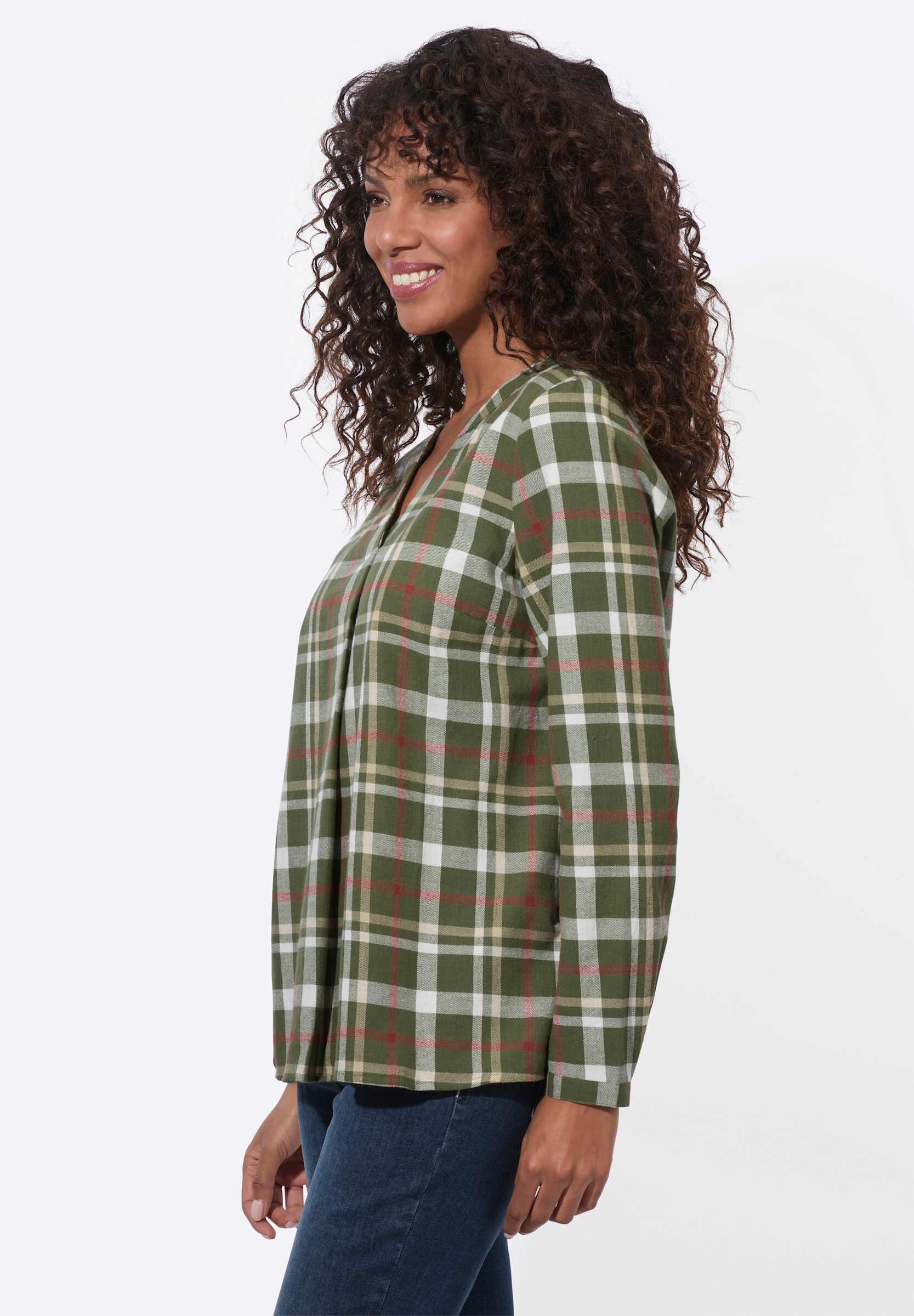 Witt Klassische Bluse »Flanell-Bluse Flanellbluse aus reiner Baumwolle«