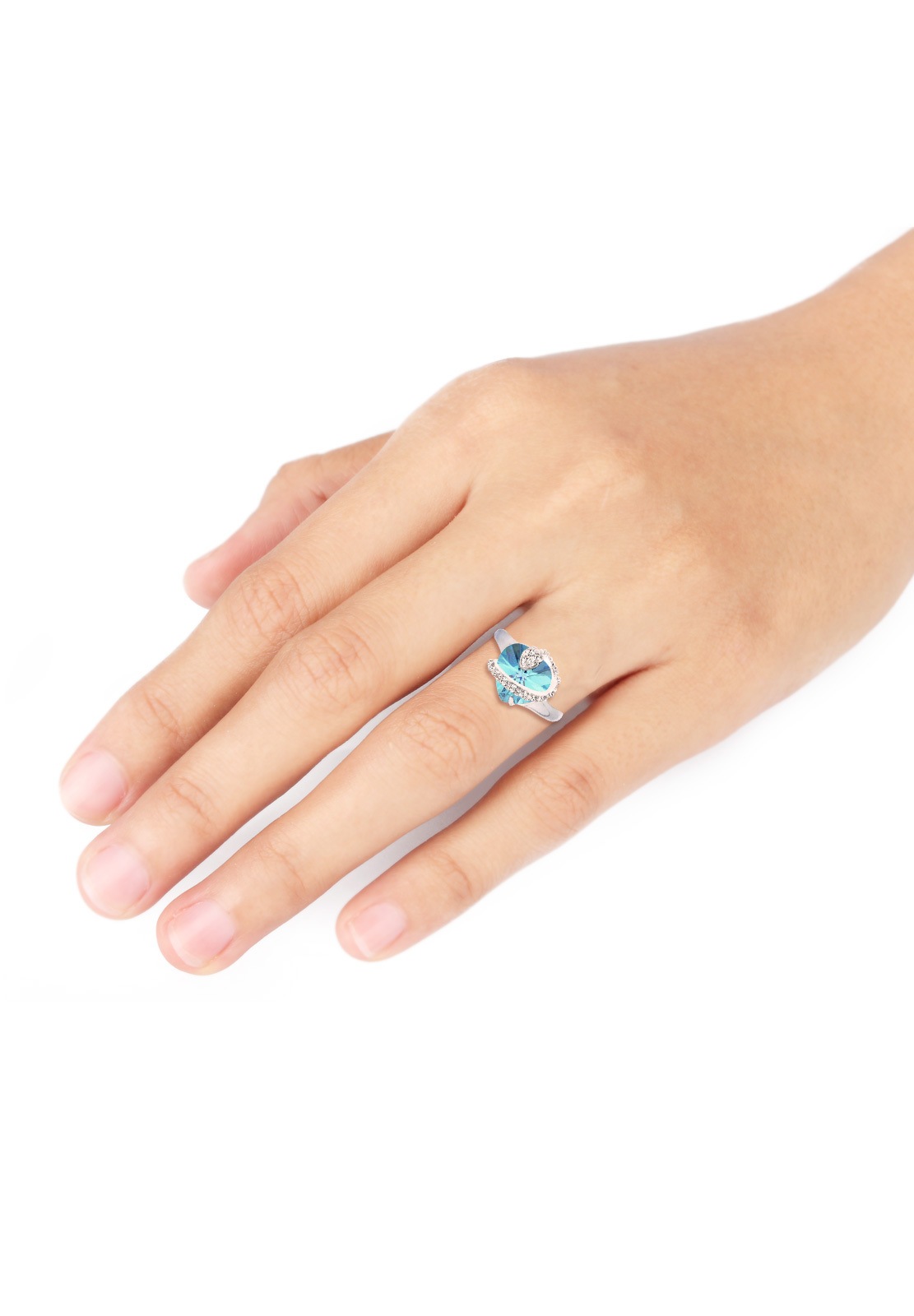 Elli Silberring »Ring Herz Kristalle Glamourös 925 Silber«