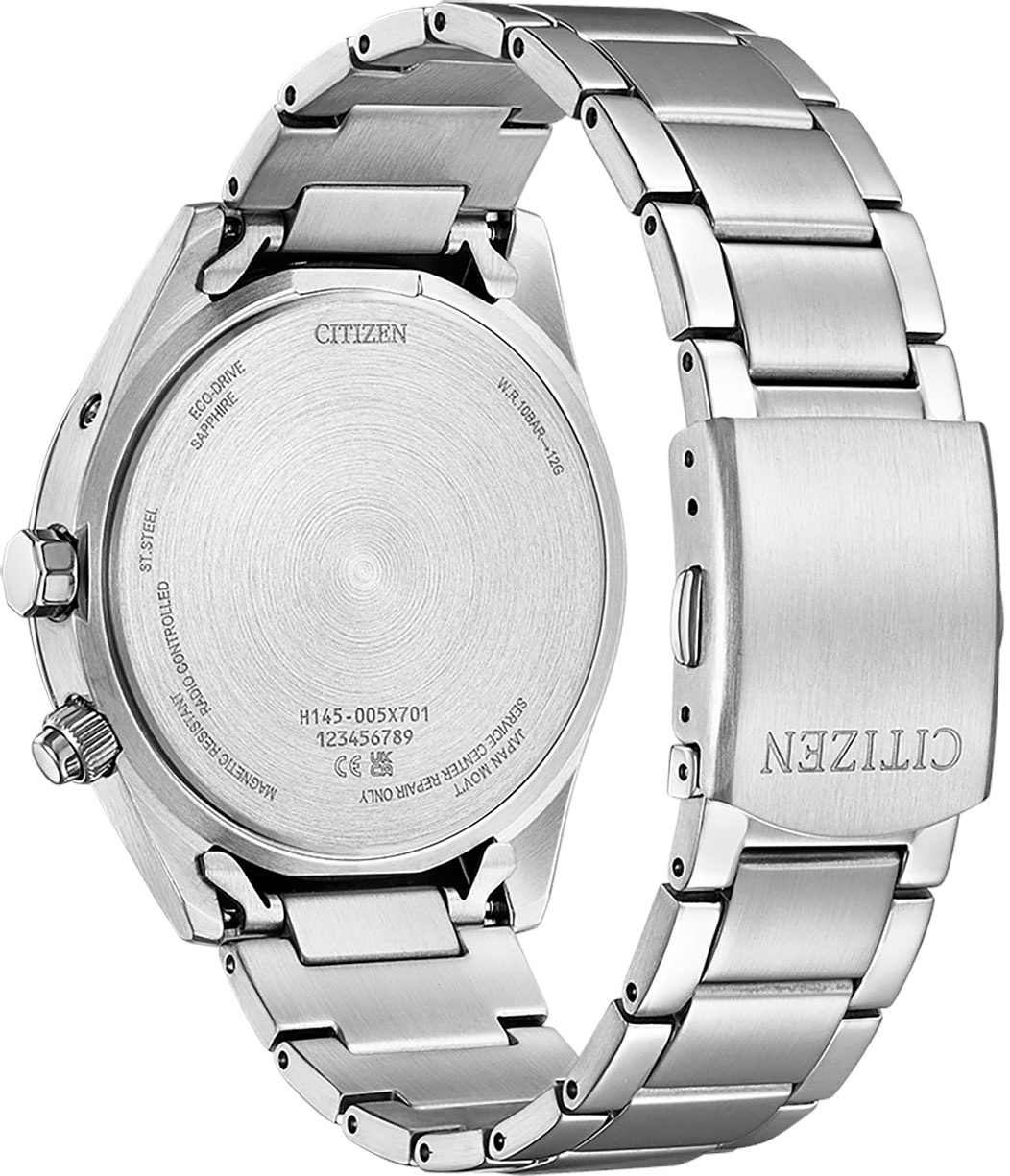 Citizen Funkuhr, Armbanduhr, Herrenuhr, Solar, Edelstahlarmband, Saphirglas, Datum